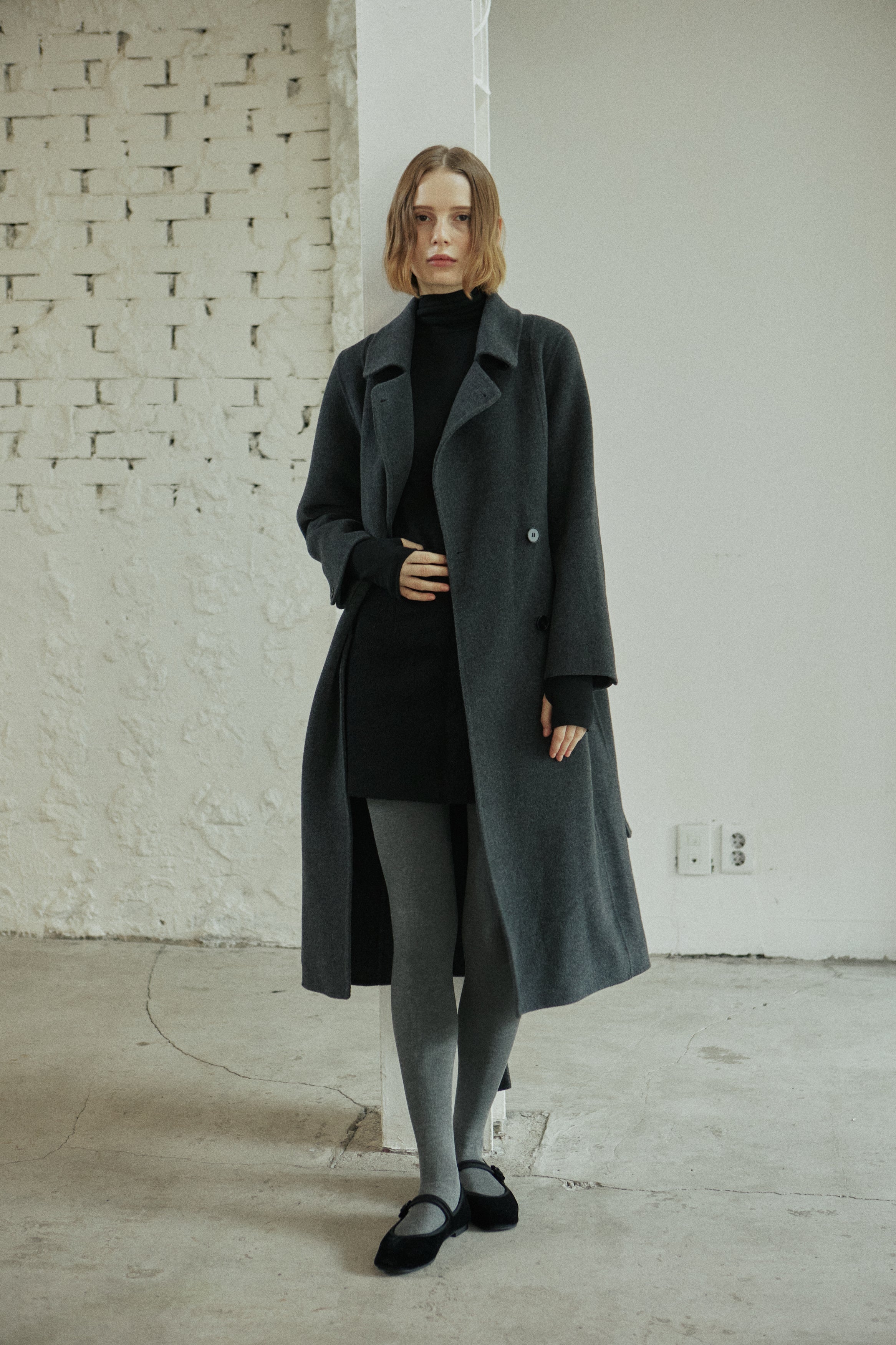 WAVE HANDMADE COAT_CHARCOAL