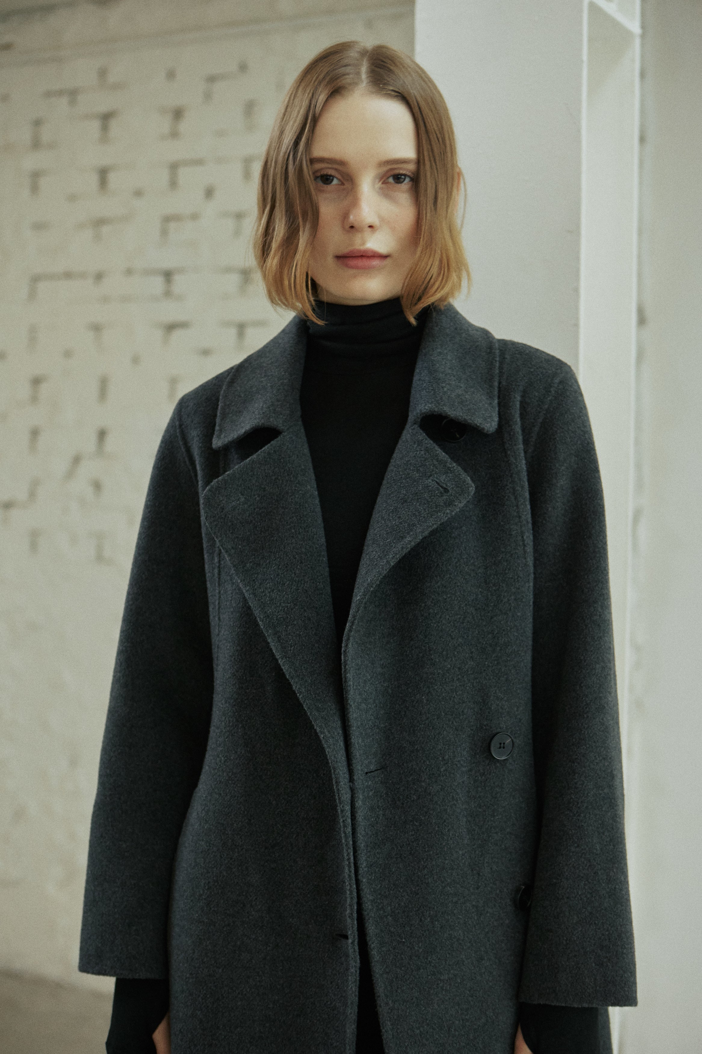 WAVE HANDMADE COAT_CHARCOAL