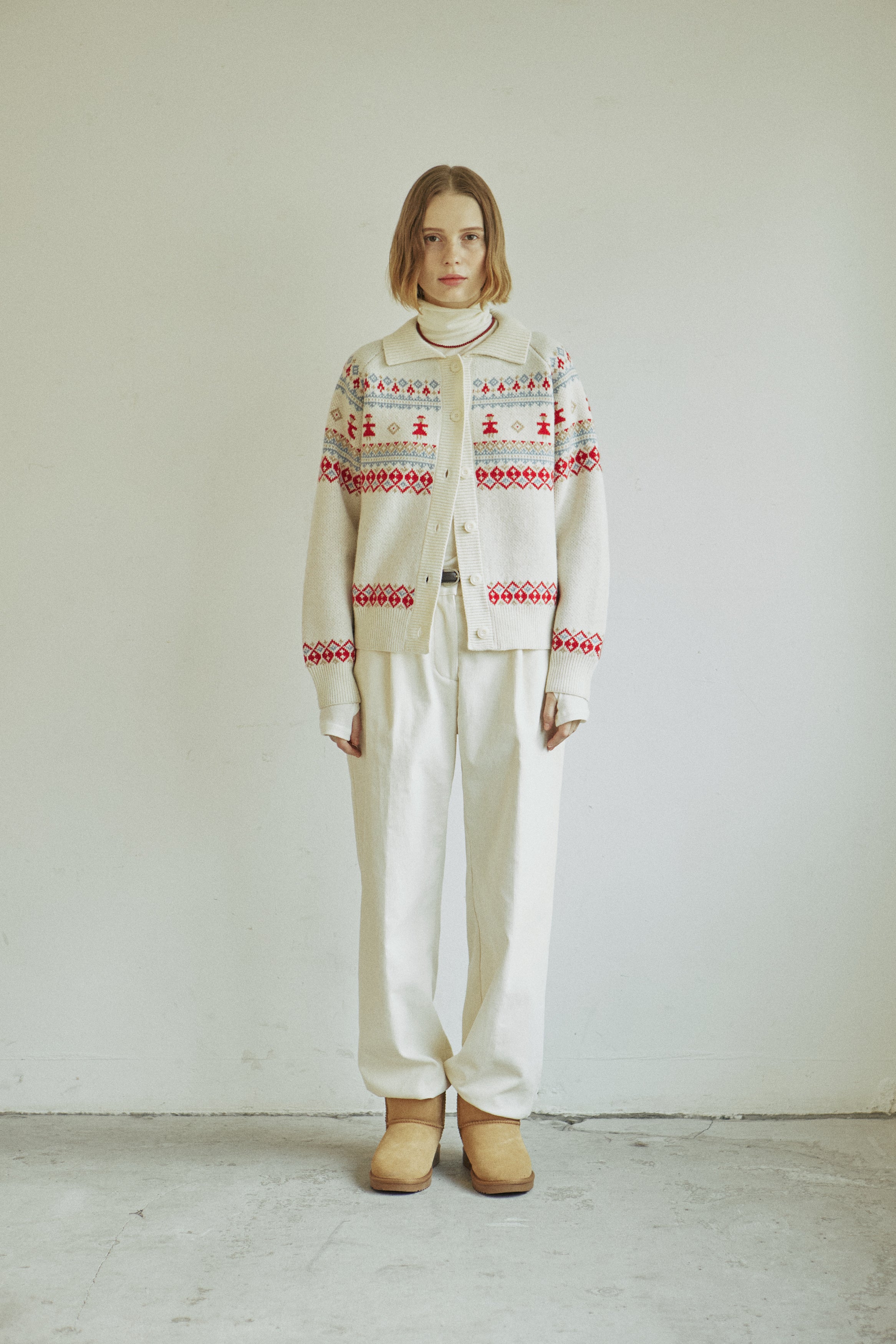 THING JACQUARD CARDIGAN_IVORY