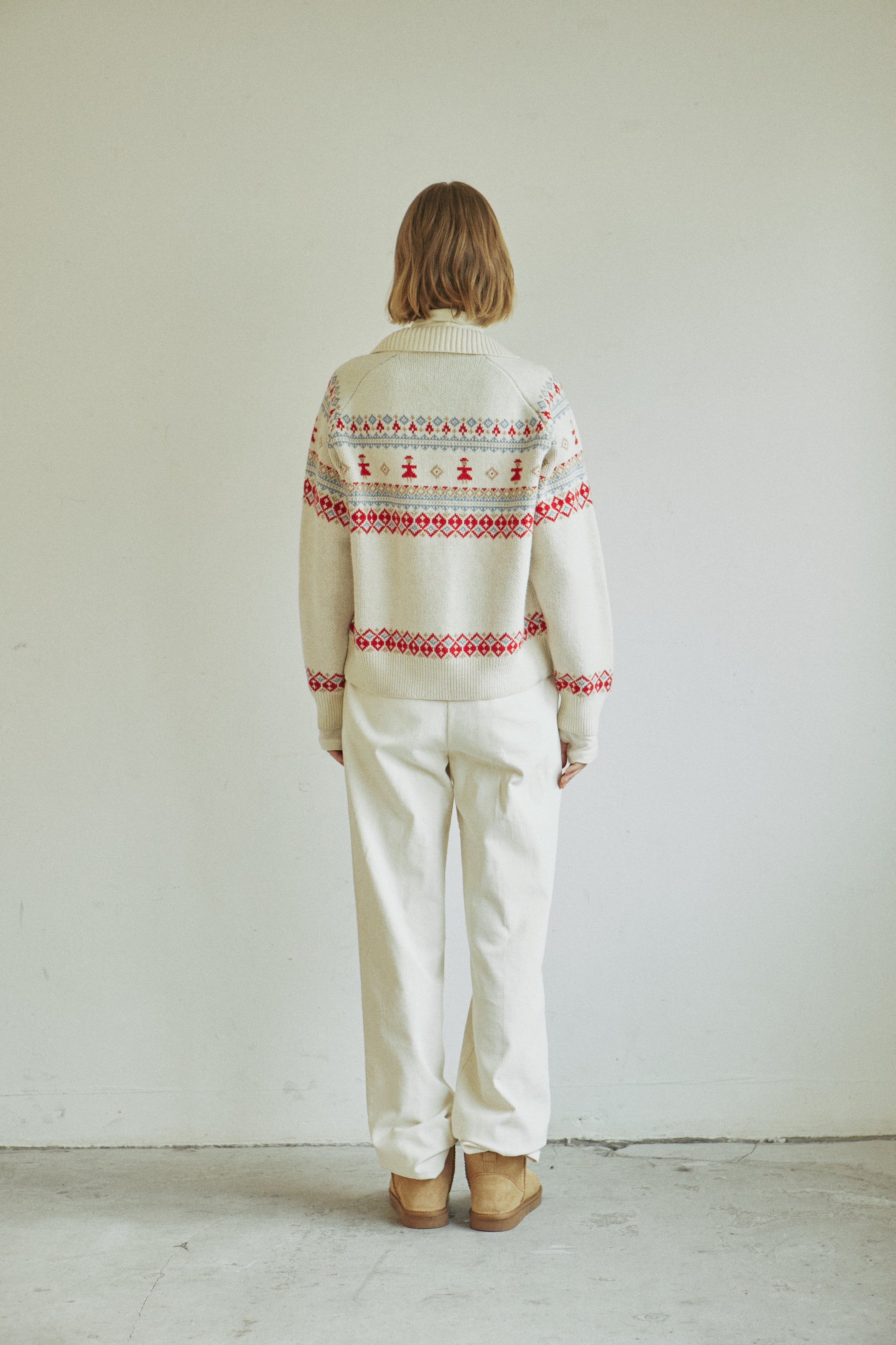 THING JACQUARD CARDIGAN_IVORY