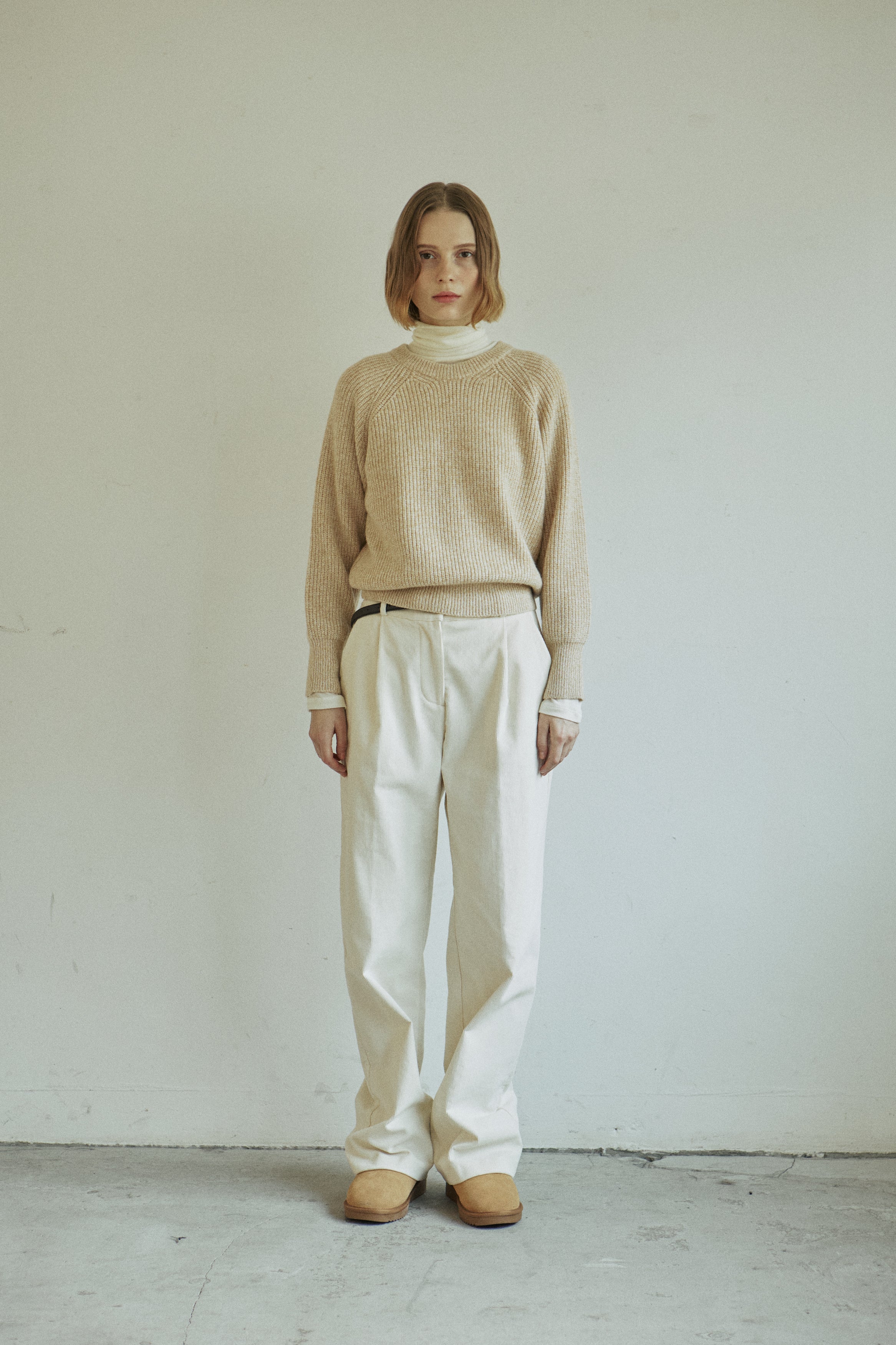 MIX WOOL KNIT_BEIGE