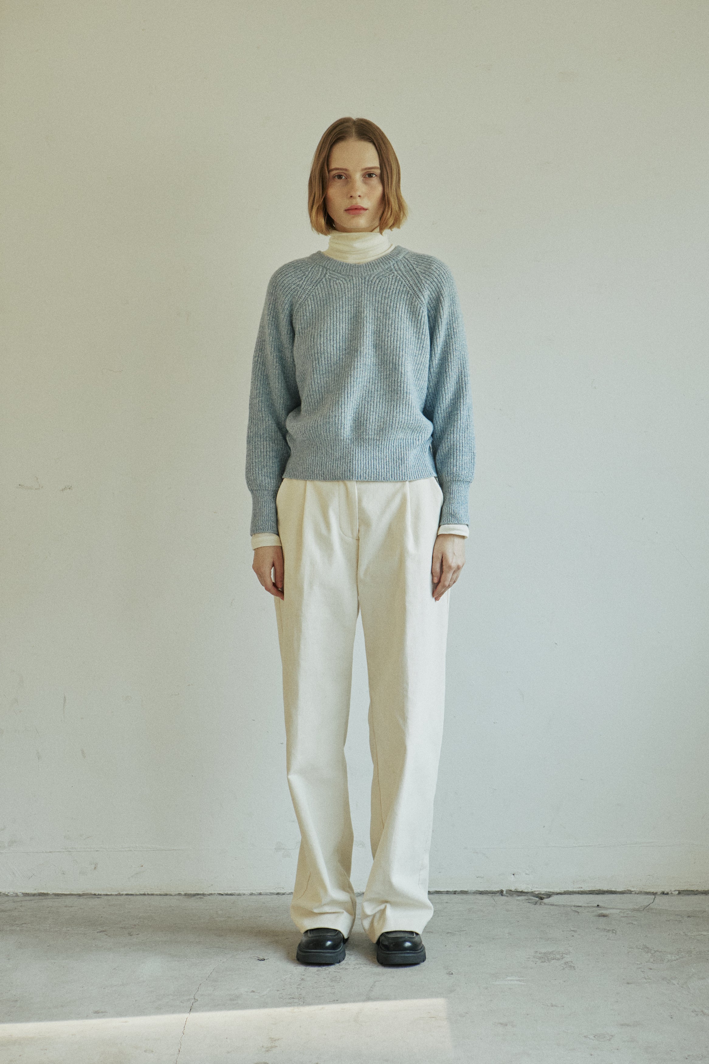 MIX WOOL KNIT_SKY BLUE