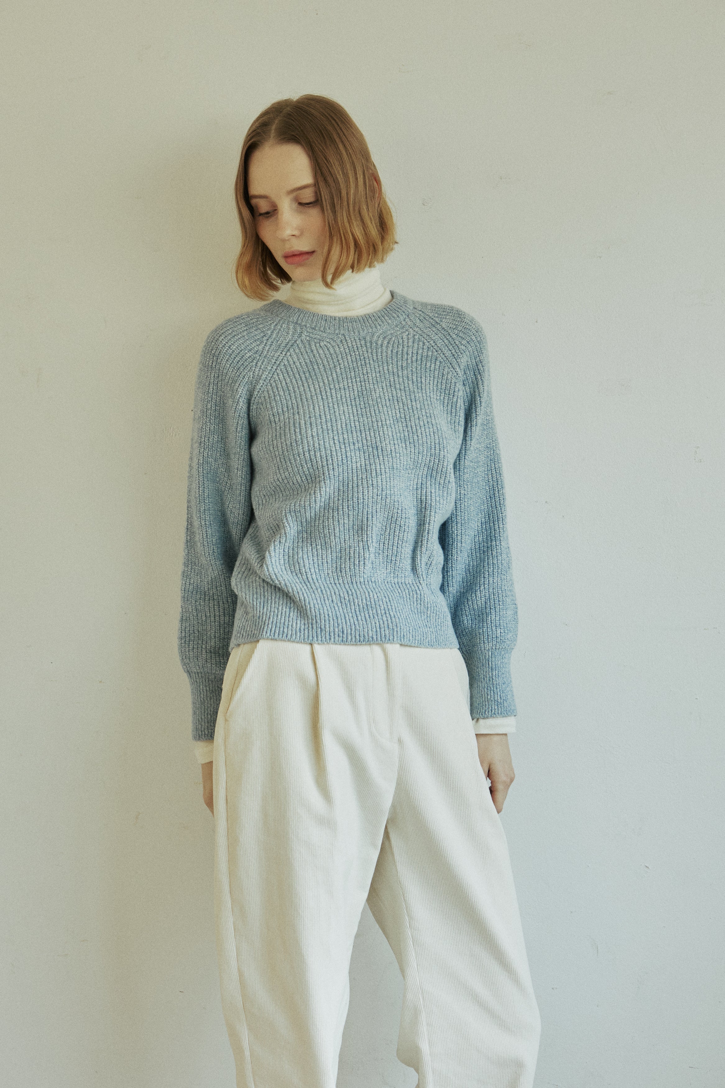 MIX WOOL KNIT_SKY BLUE