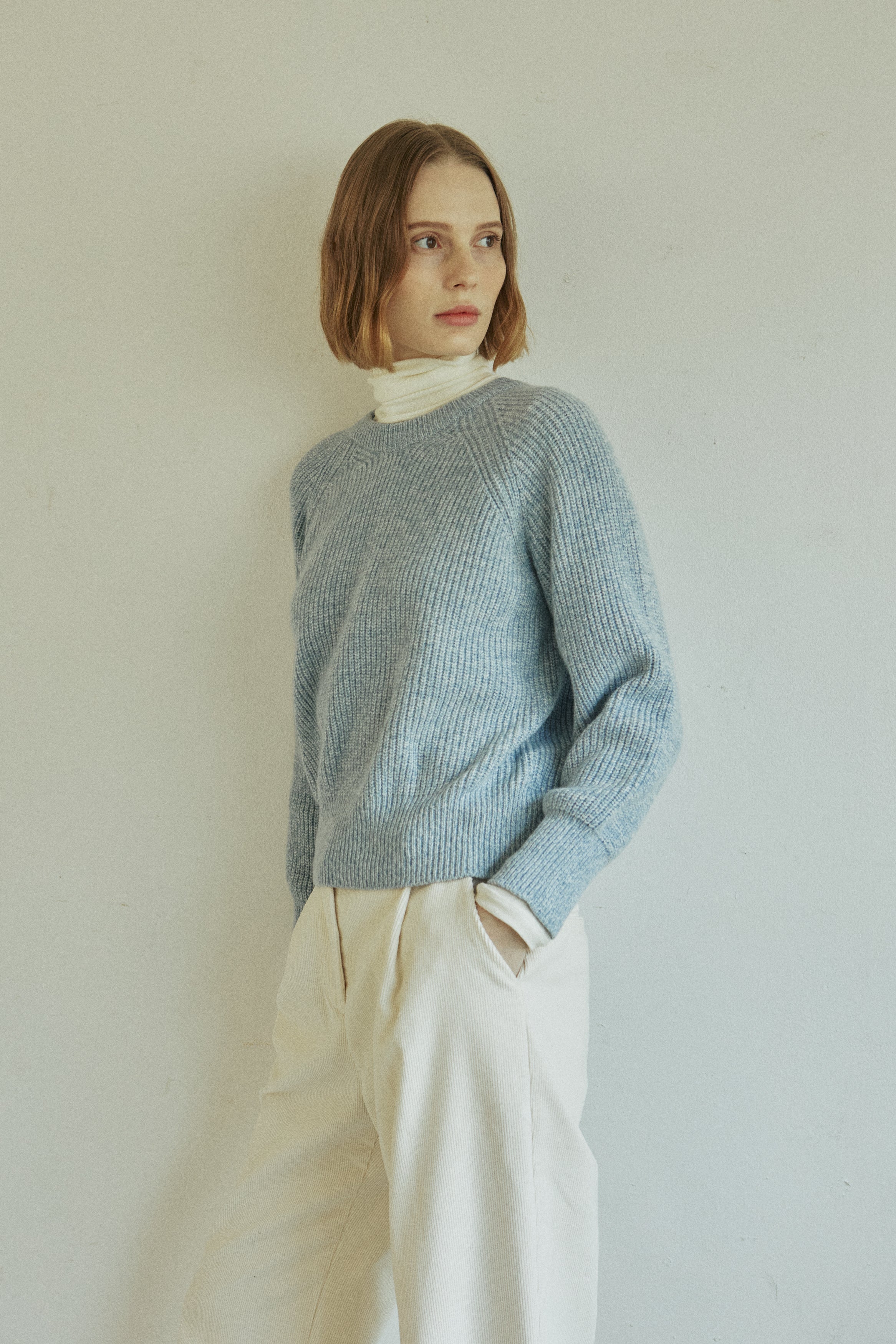 MIX WOOL KNIT_SKY BLUE