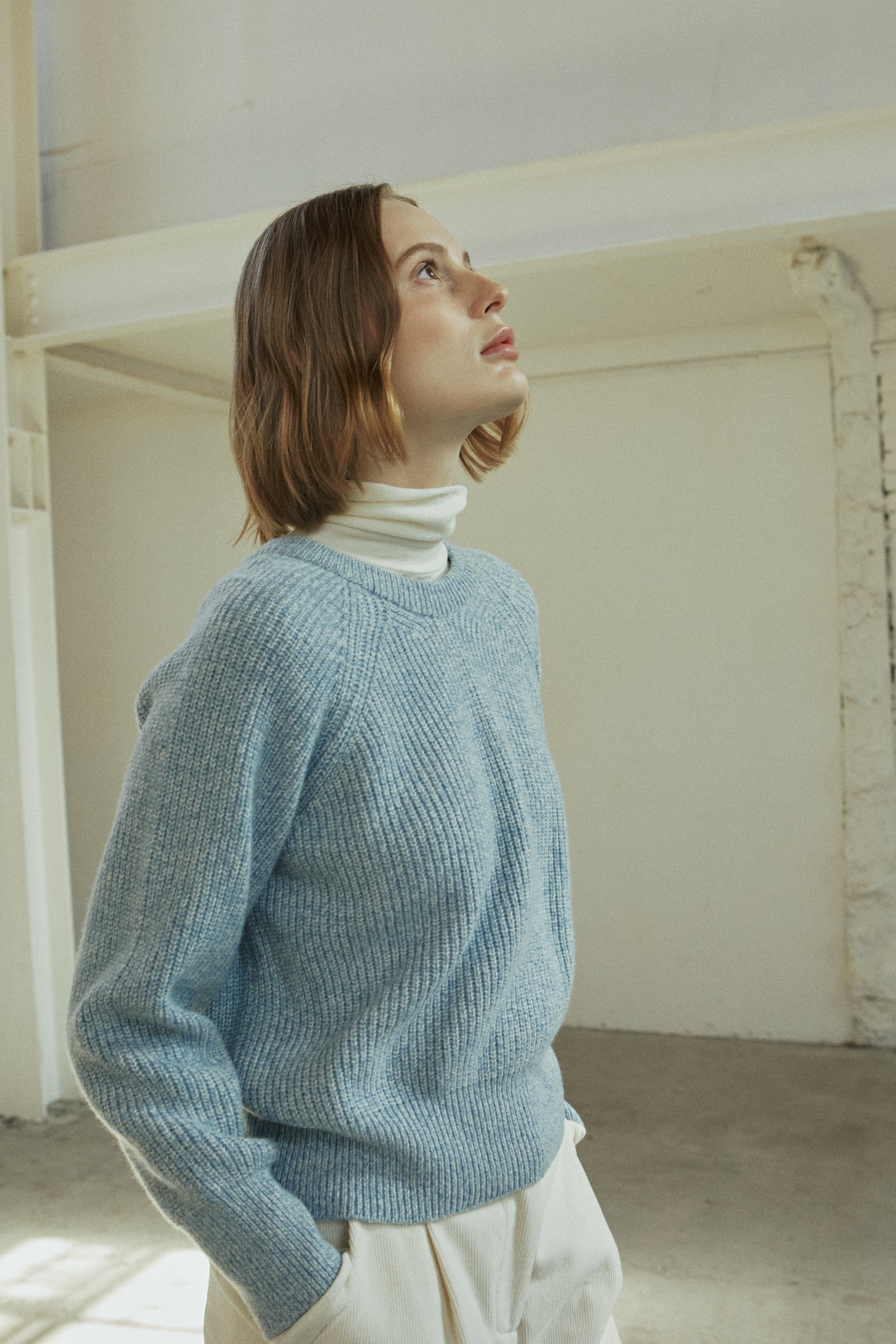 MIX WOOL KNIT_SKY BLUE