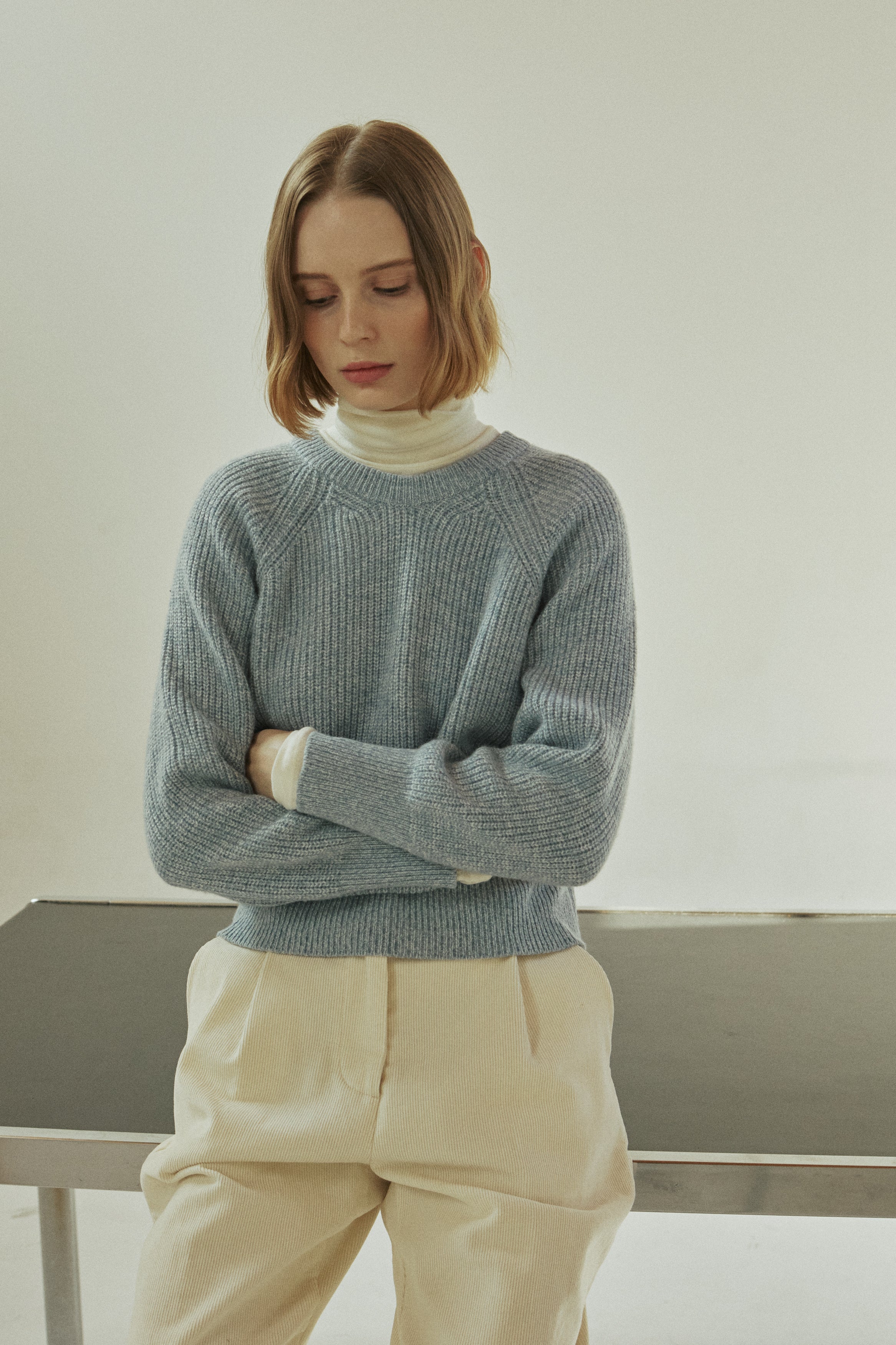 MIX WOOL KNIT_SKY BLUE