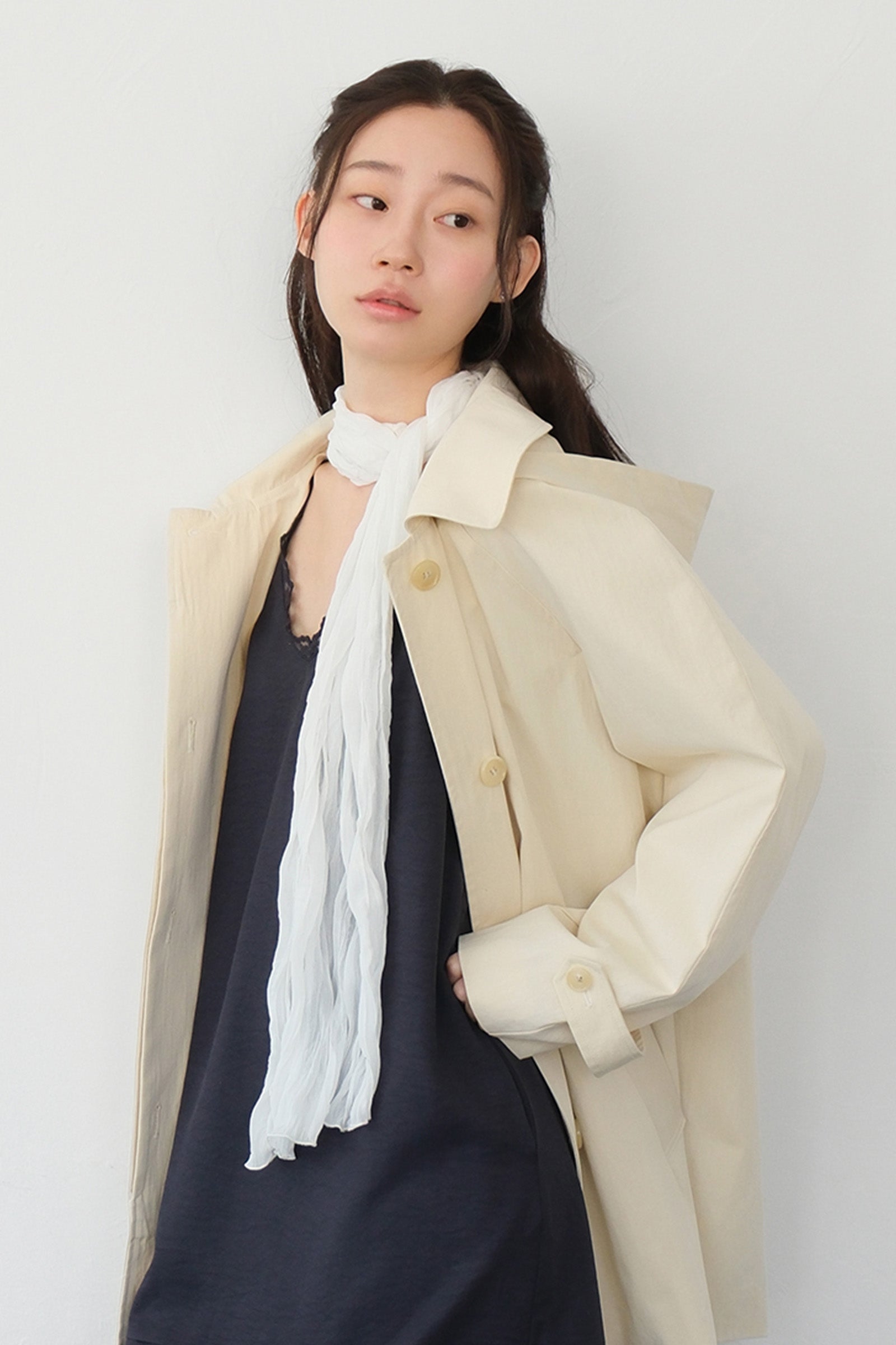 MOUI PLEATS SCARF_IVORY