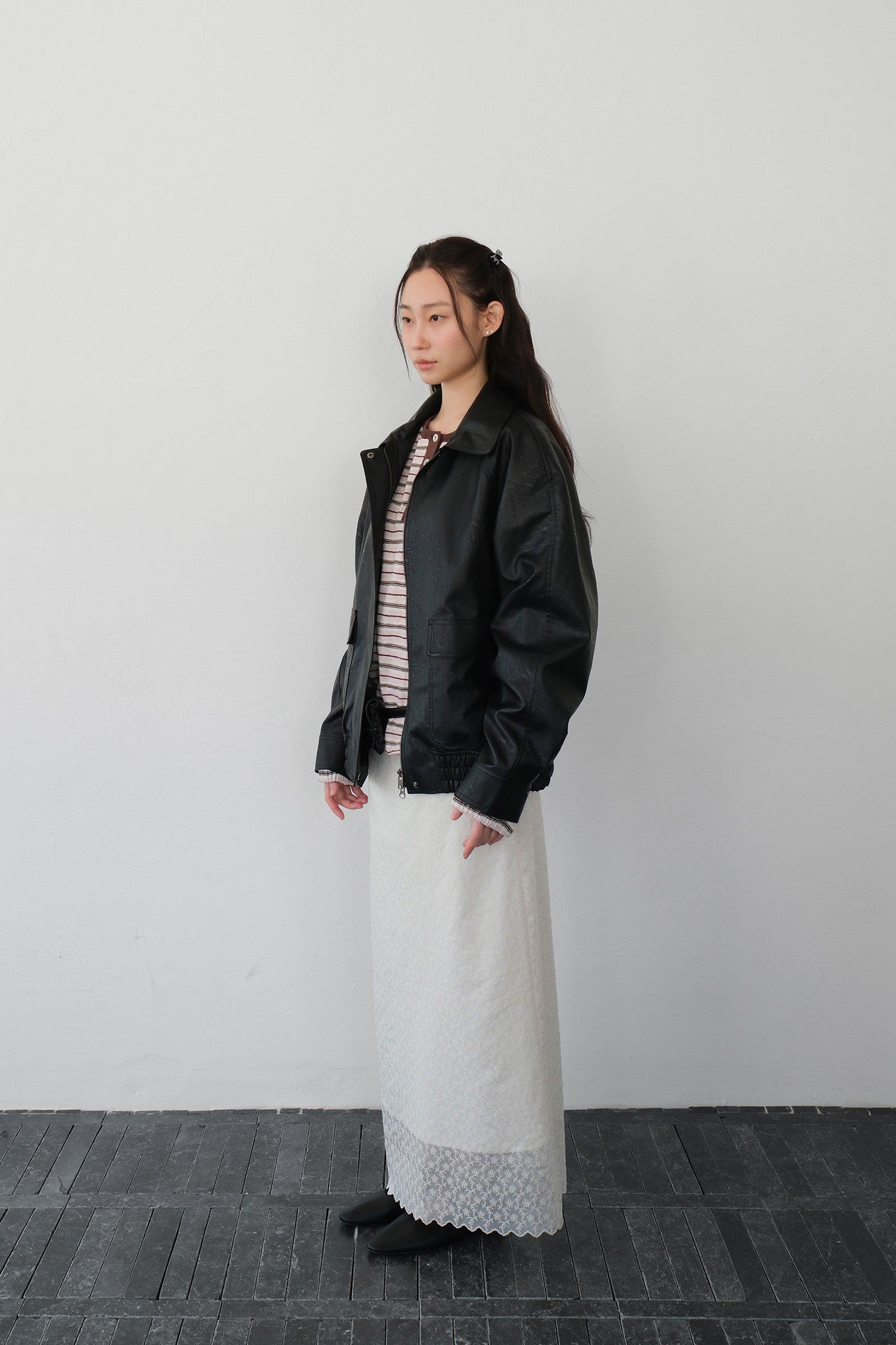 MOUI FAUX LEATHER BLOUSON_BLACK