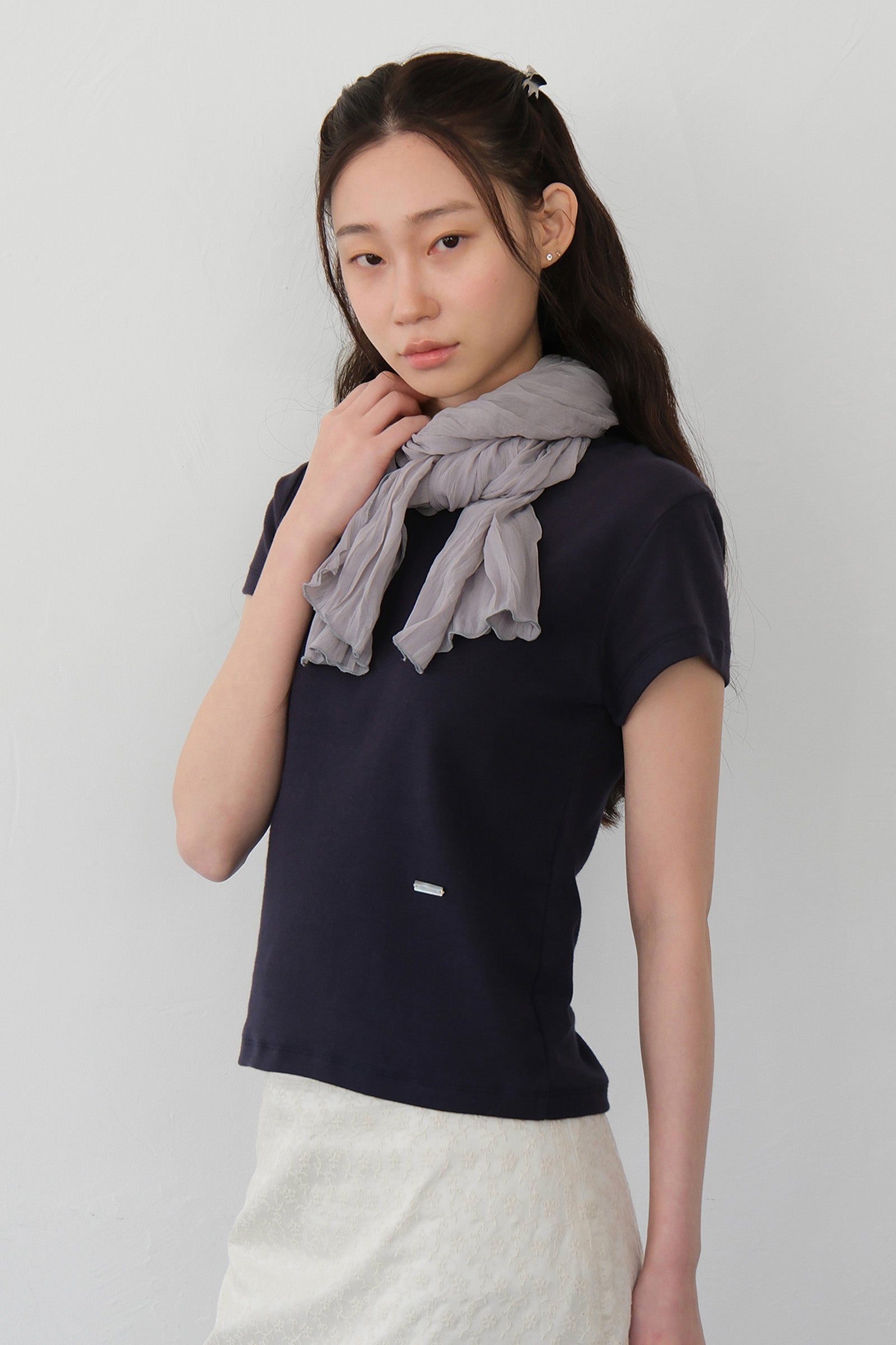 MOUI PLEATS SCARF_GREY