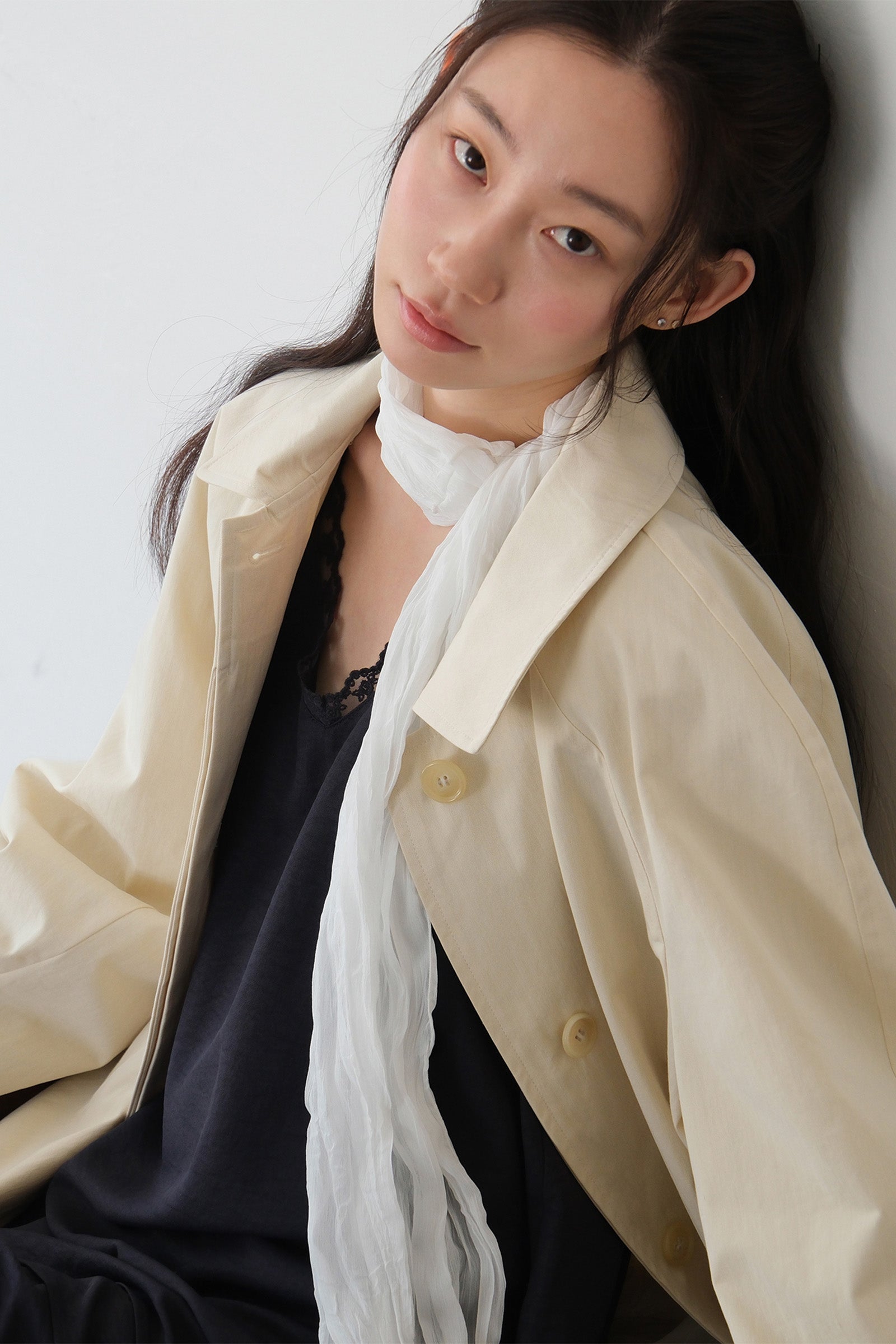 MOUI PLEATS SCARF_IVORY