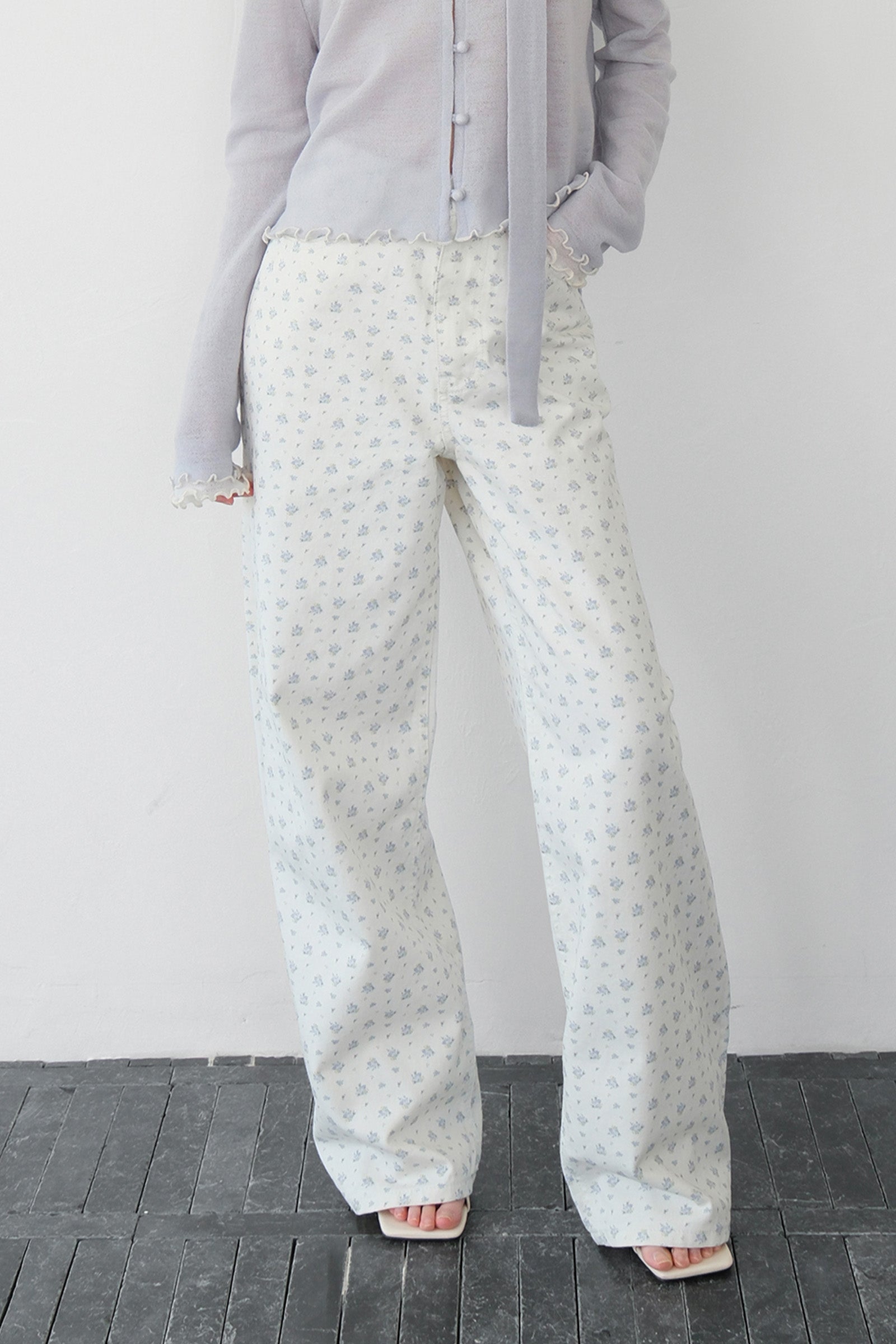 MOUI FLOWER COTTON PANTS_IVORY