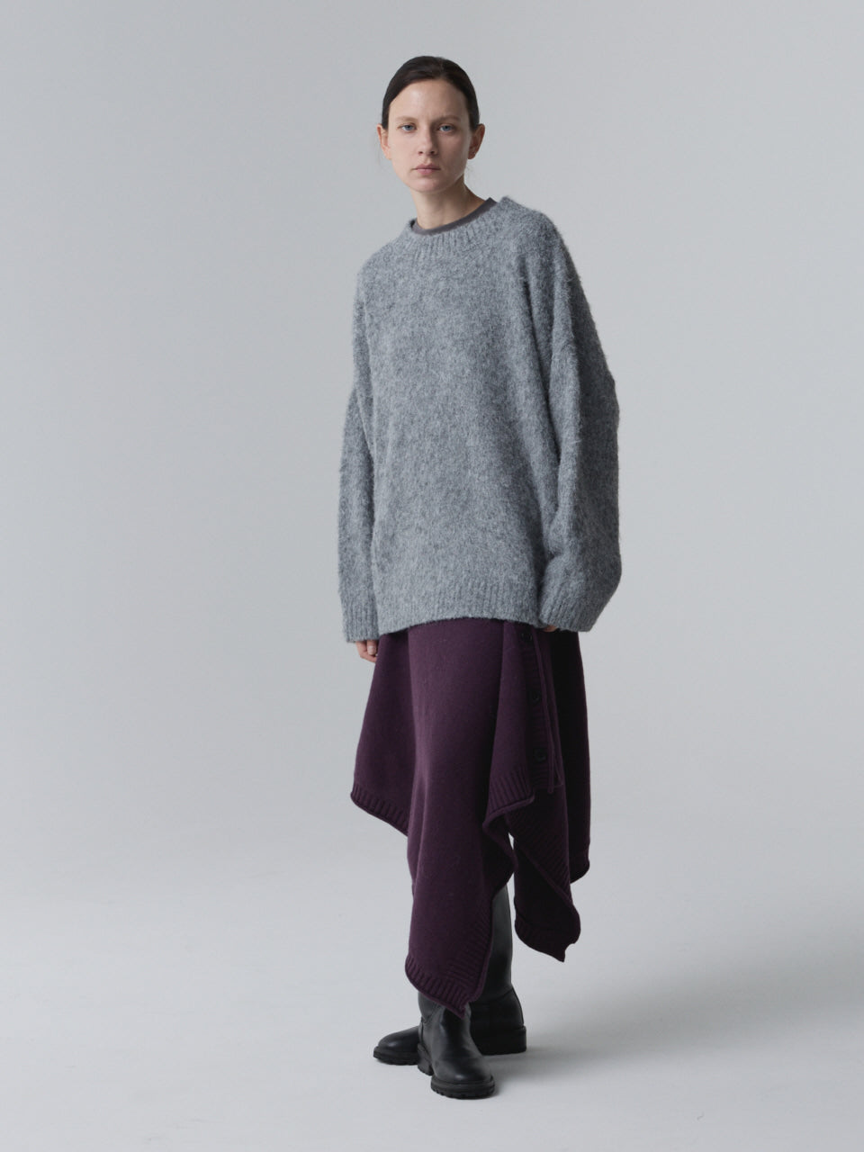 MODULAR WRAP SKIRT_DARK PURPLE