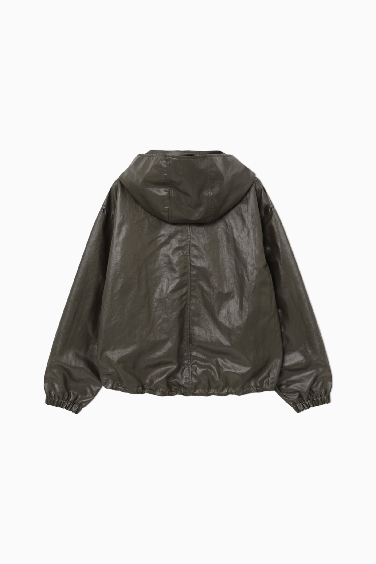 VESTE EN CUIR À CAPUCHE MORGAN_KAKI