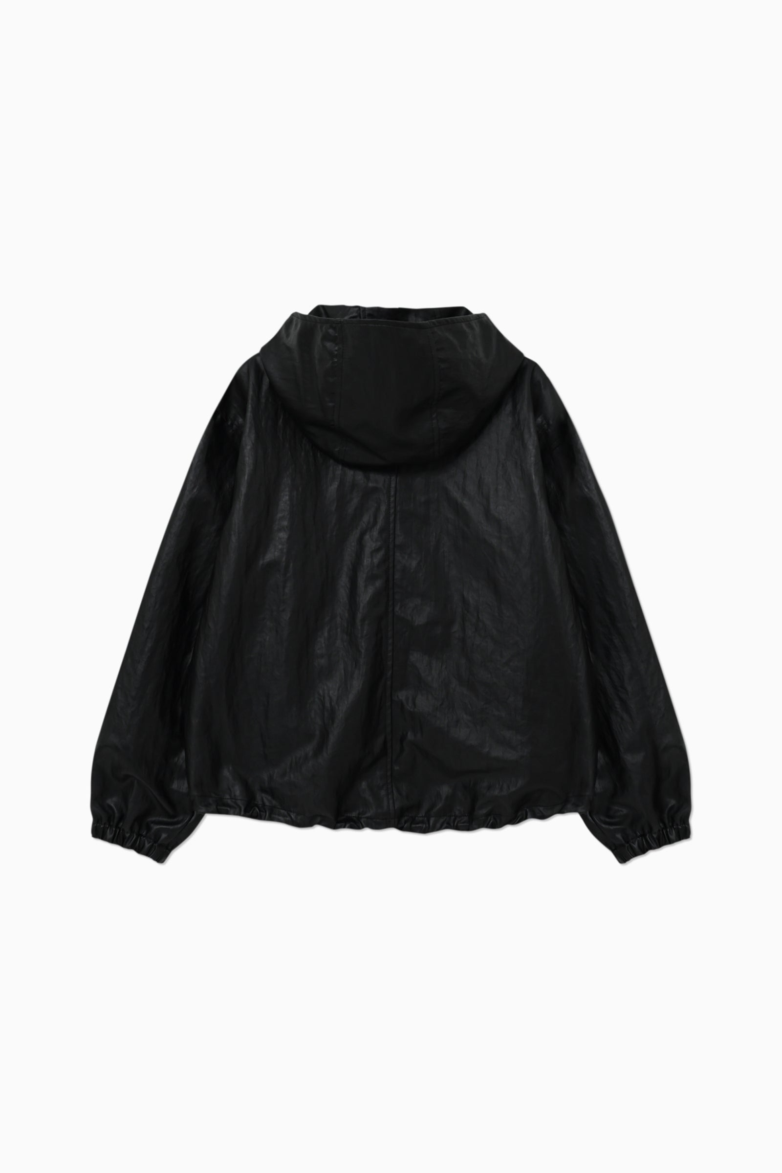 VESTE EN CUIR À CAPUCHE MORGAN_NOIR
