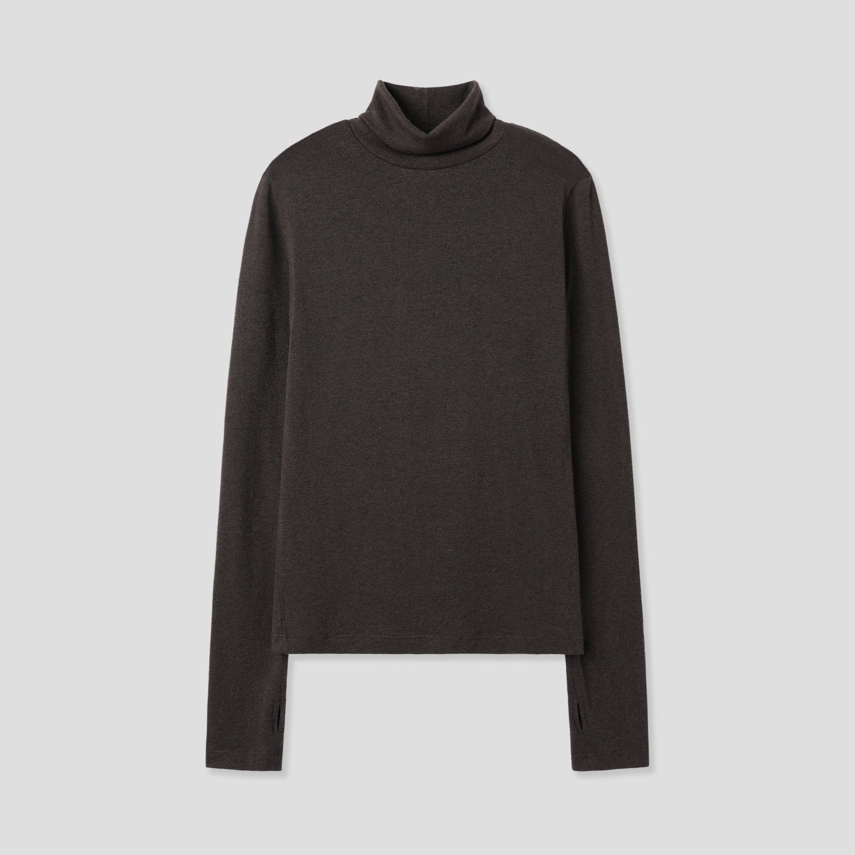 BASIC TURTLENECK T-SHIRT_BROWN