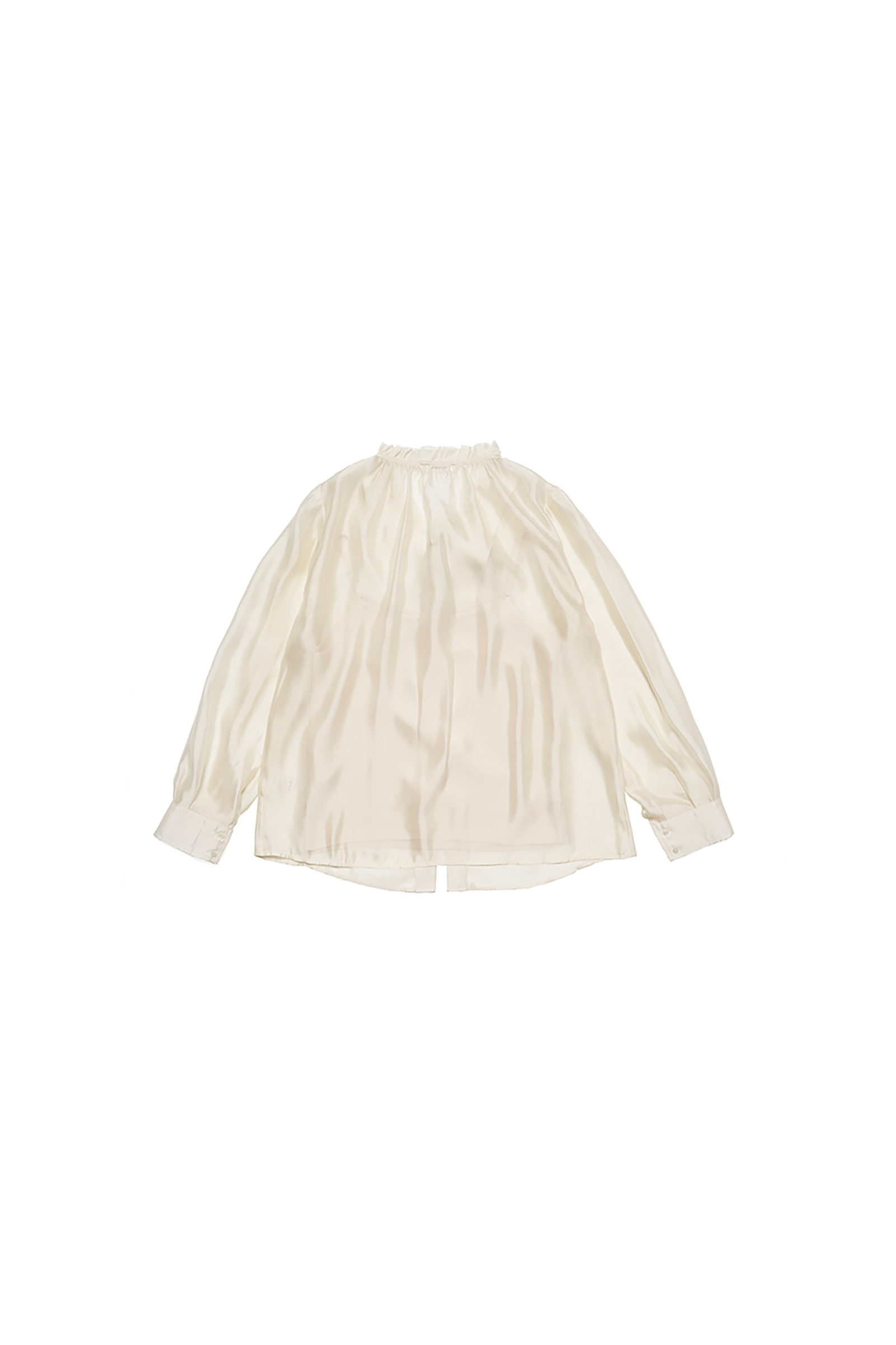 SILKY FRILL BLOUSE_BEIGE