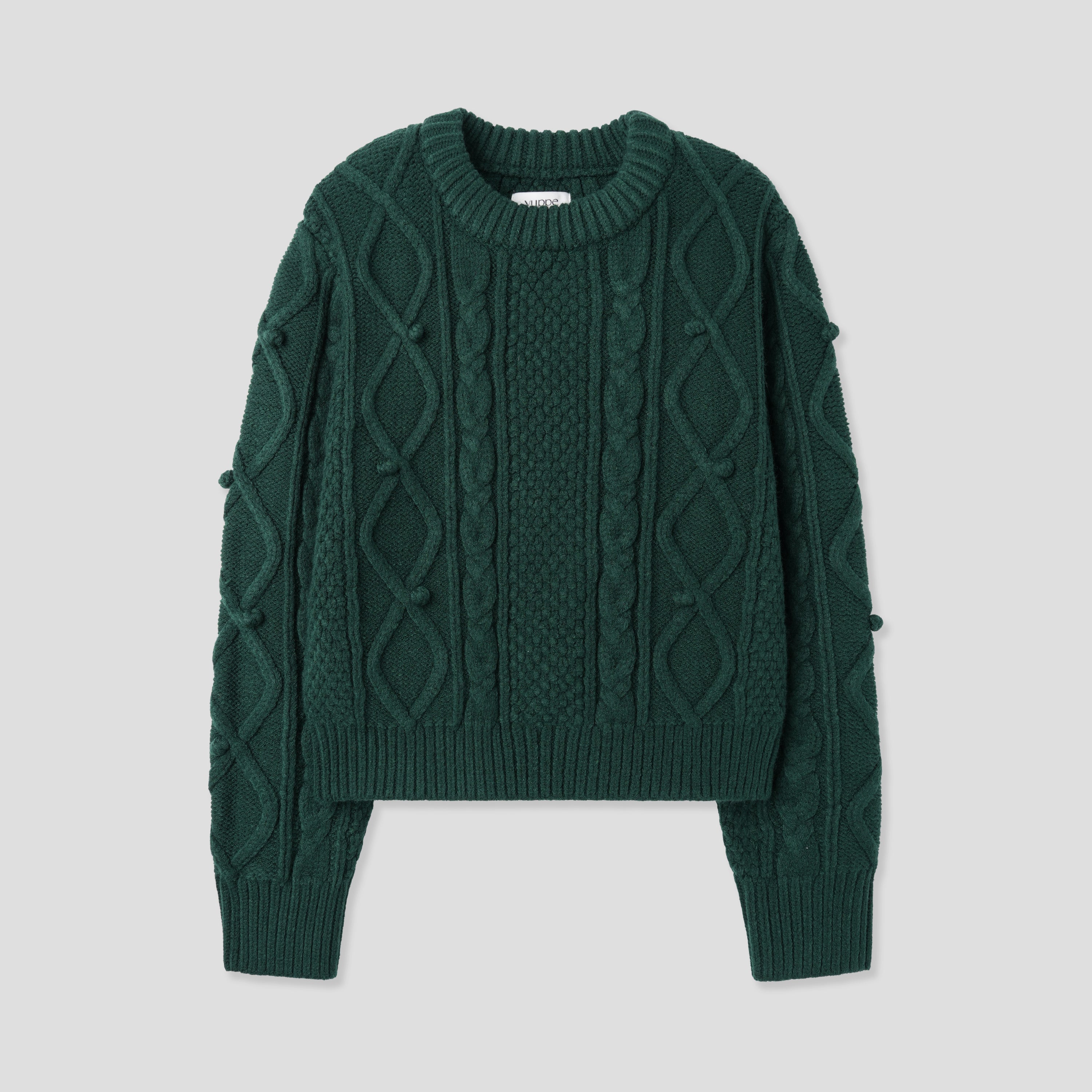 BELL CABLE KNIT_GREEN