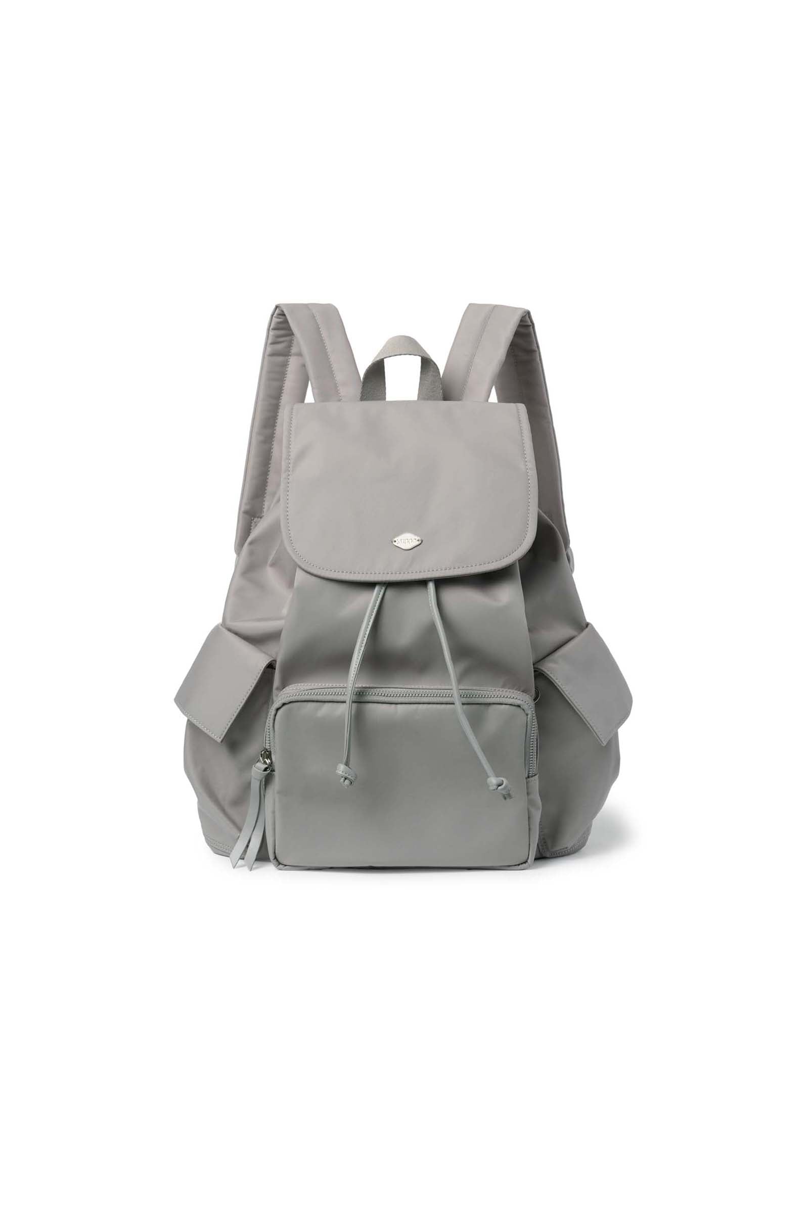 SAC À DOS EN NYLON AVEC POCHES_GRIS CLAIR