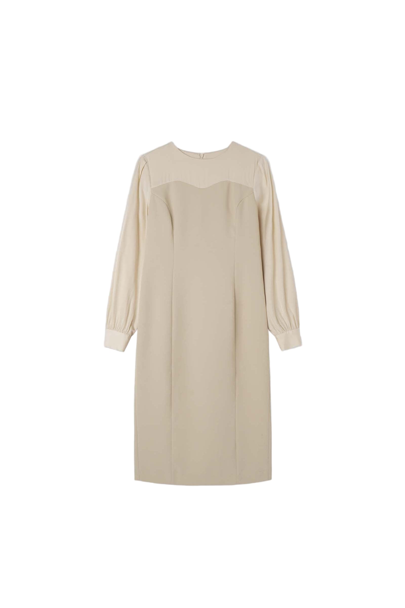 TWO TONE DRESS_BEIGE