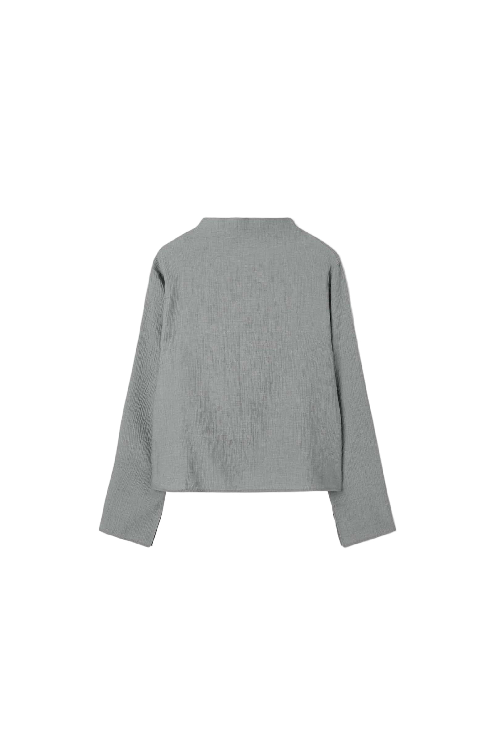 PLEATED LONG SHIRT_GRAY