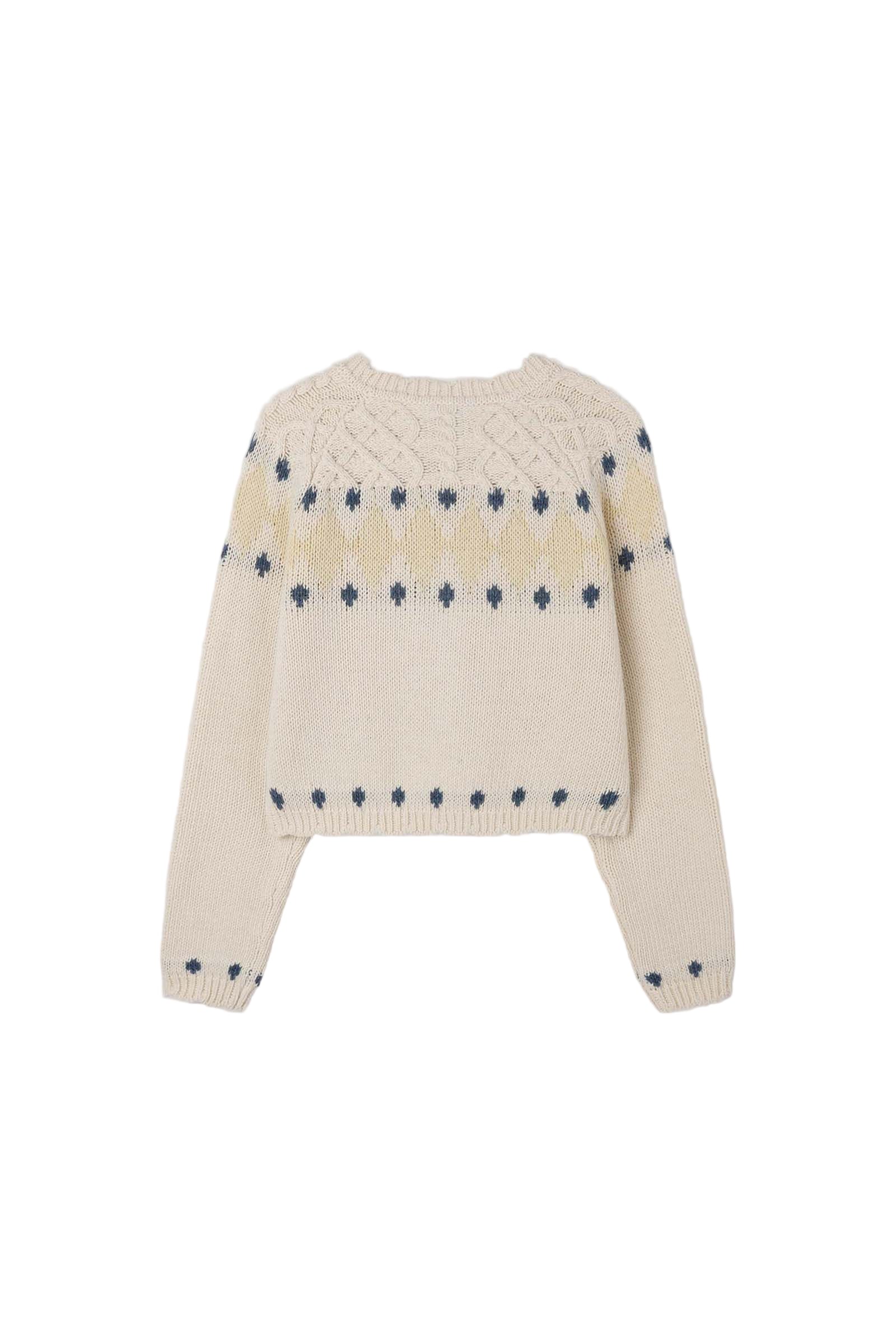 DIAMOND JACQUARD CARDIGAN_IVORY