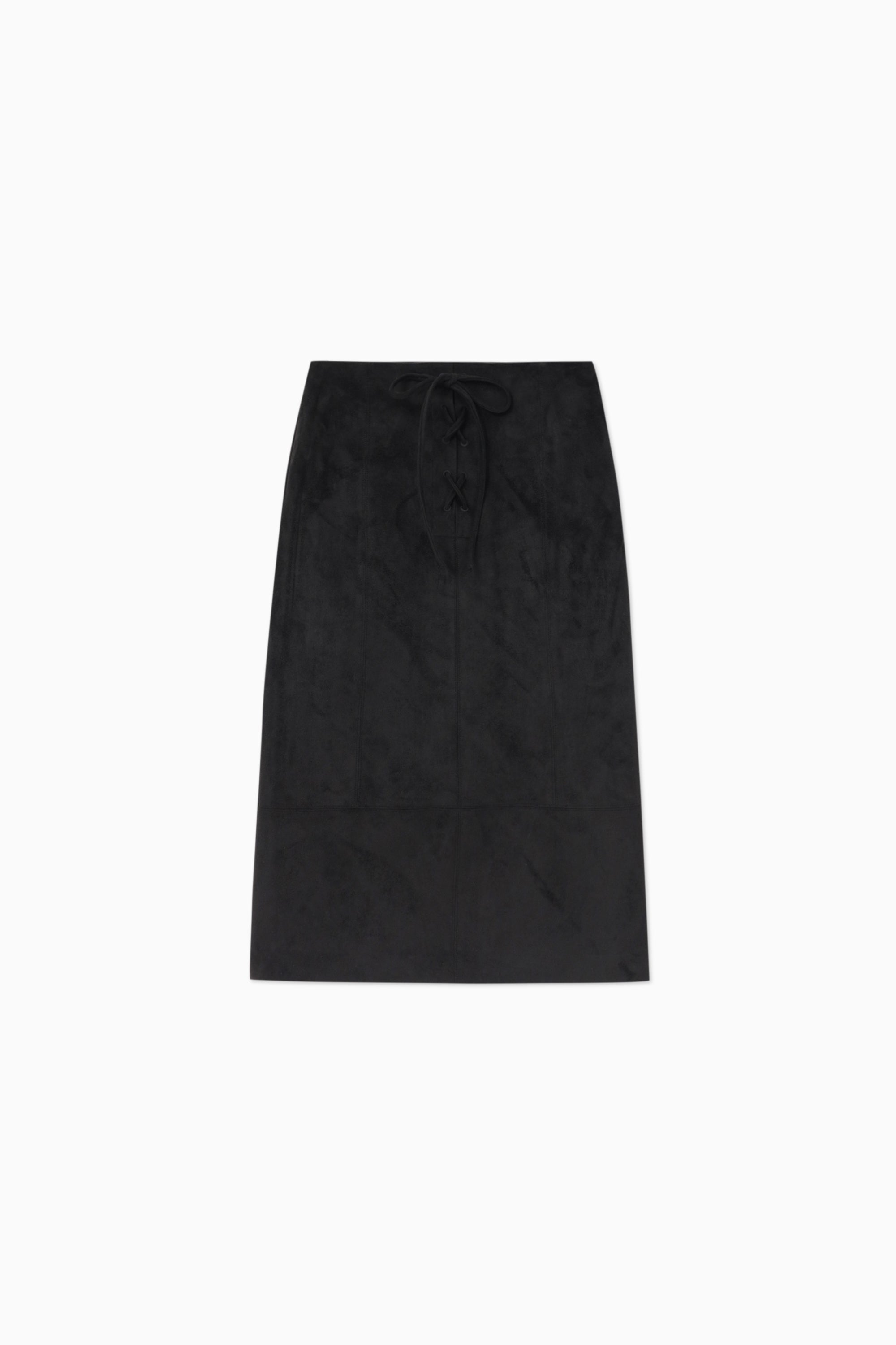 AVIGNON SUEDE SKIRT_BLACK