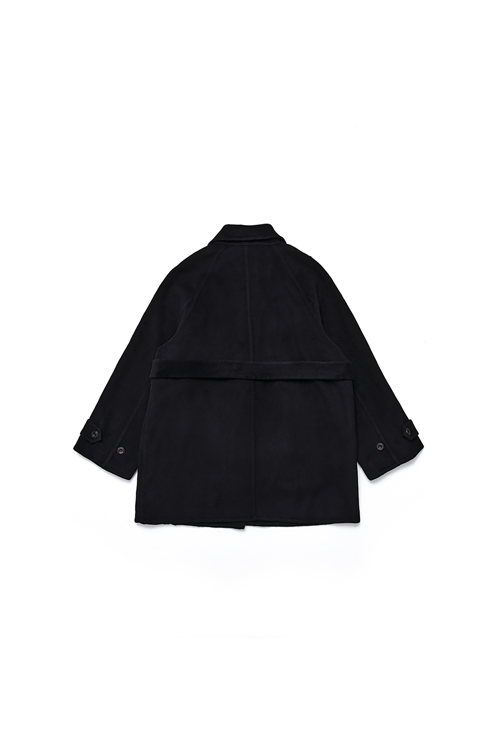 HANDMADE WOOL HALF COAT_NOIR