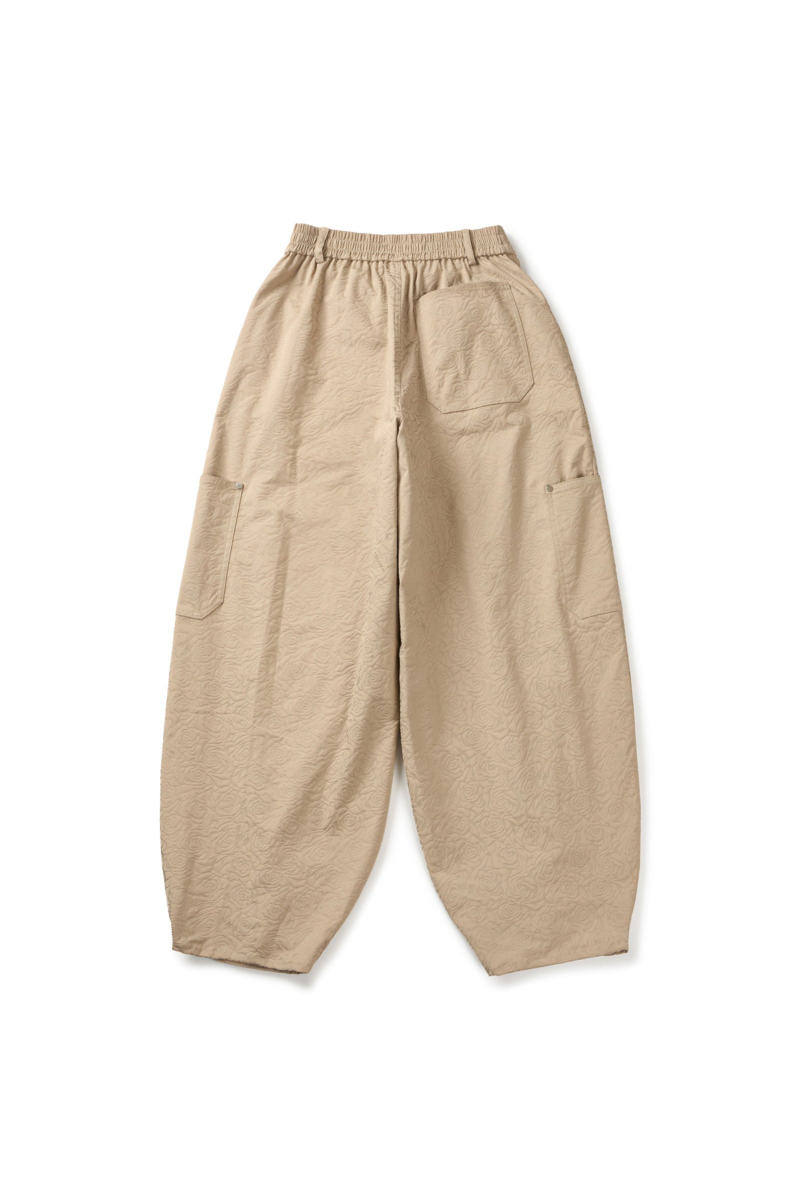  FLOWER JACQUARD BALLOON PANTS_BEIGE
