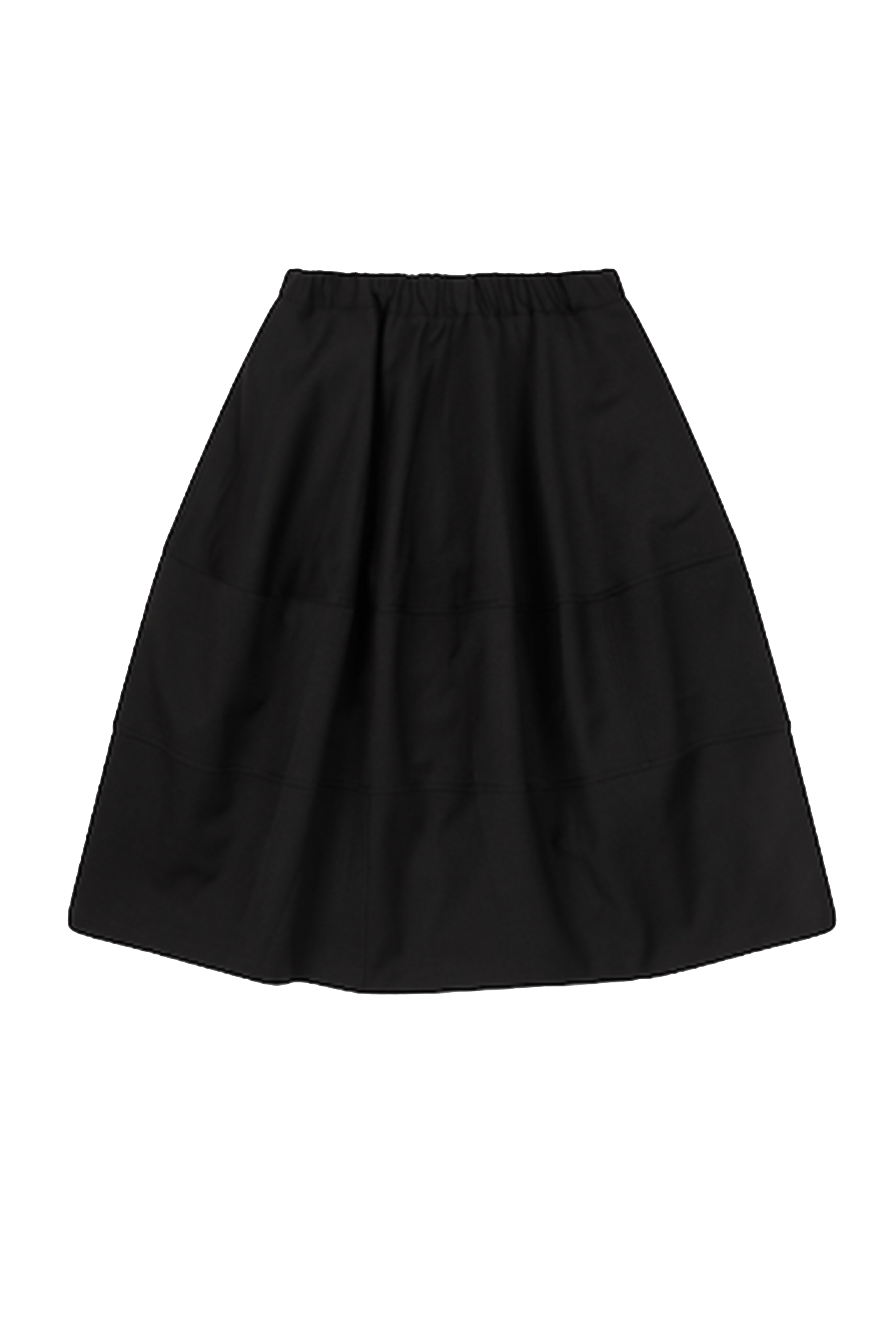 BALLOON BANDING MIDI SKIRT_BLACK