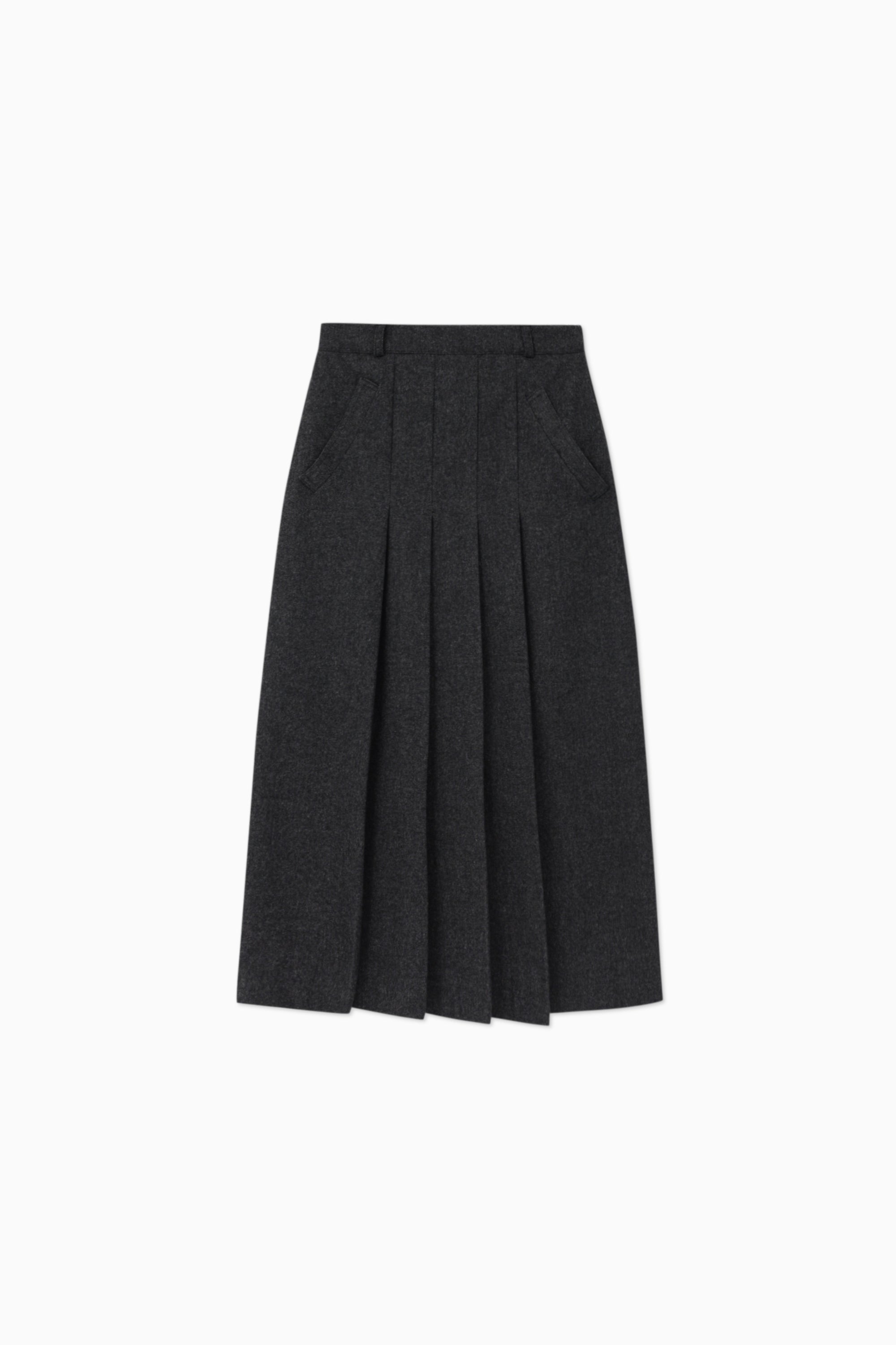 ARBEK PLEATS SKIRT_CHARCOAL