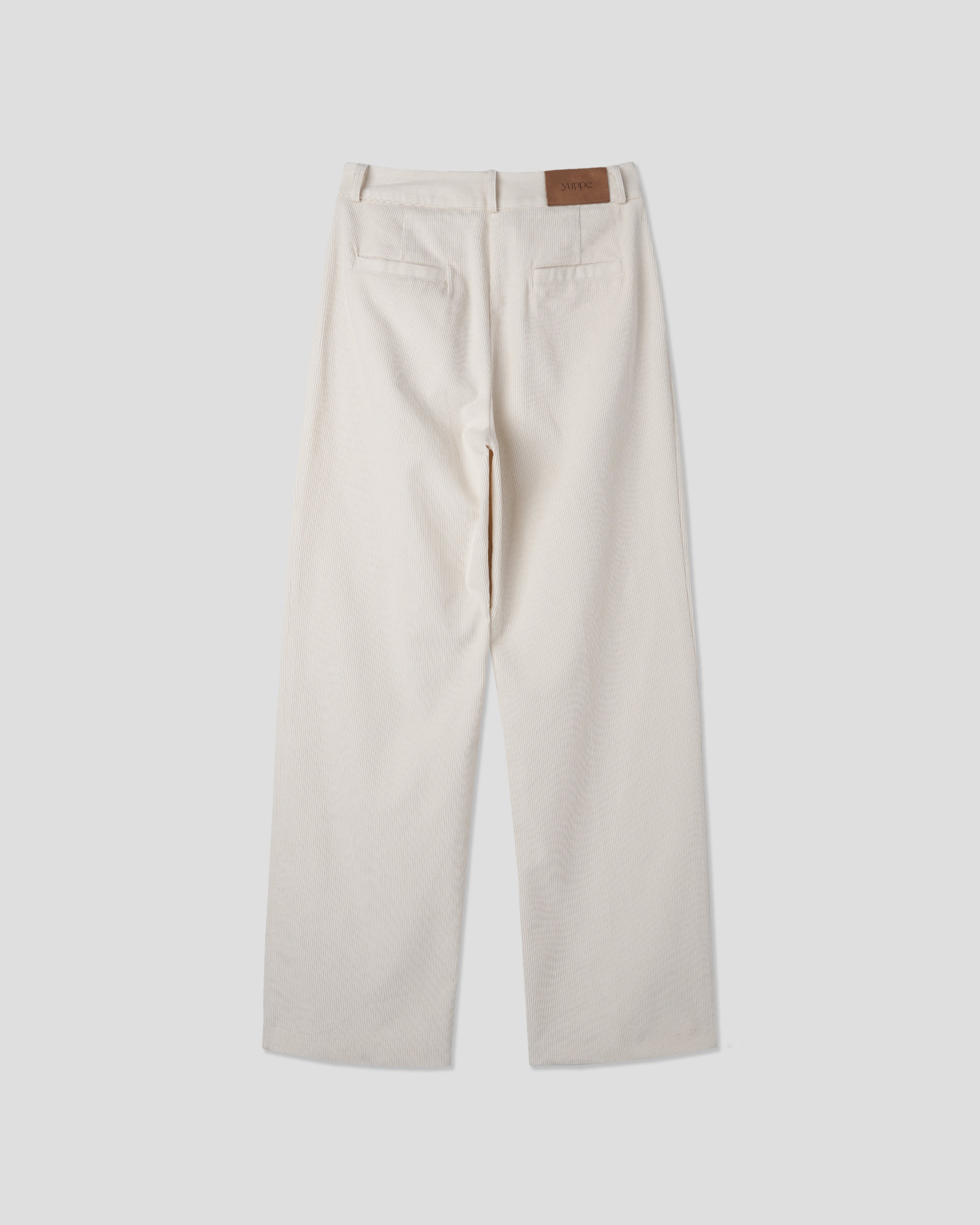 CORDUROY TUCKED PANTS_CREAM