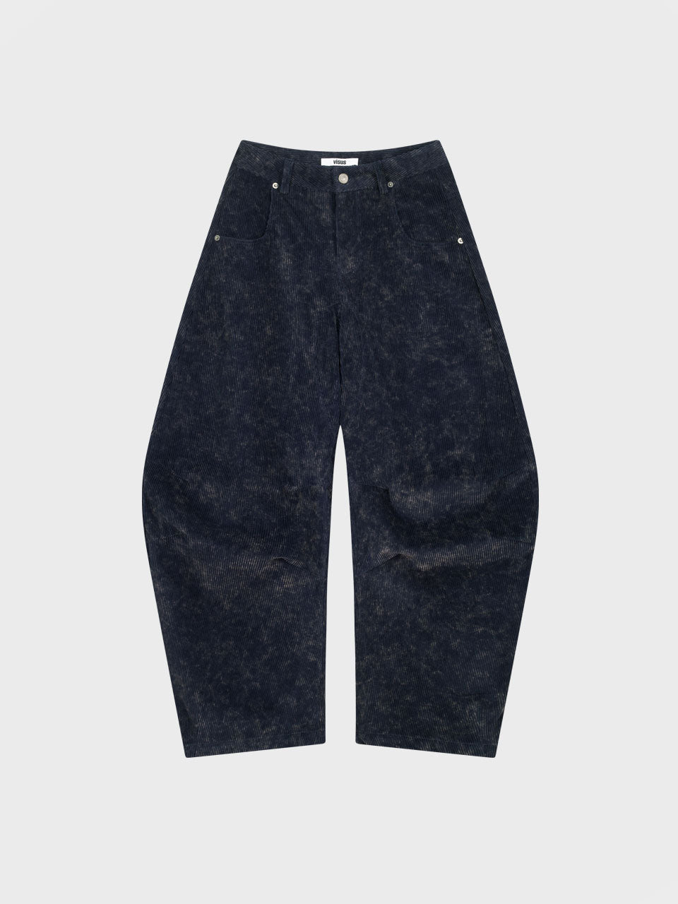 CURVED CORDUROY PANTS_DARK NAVY