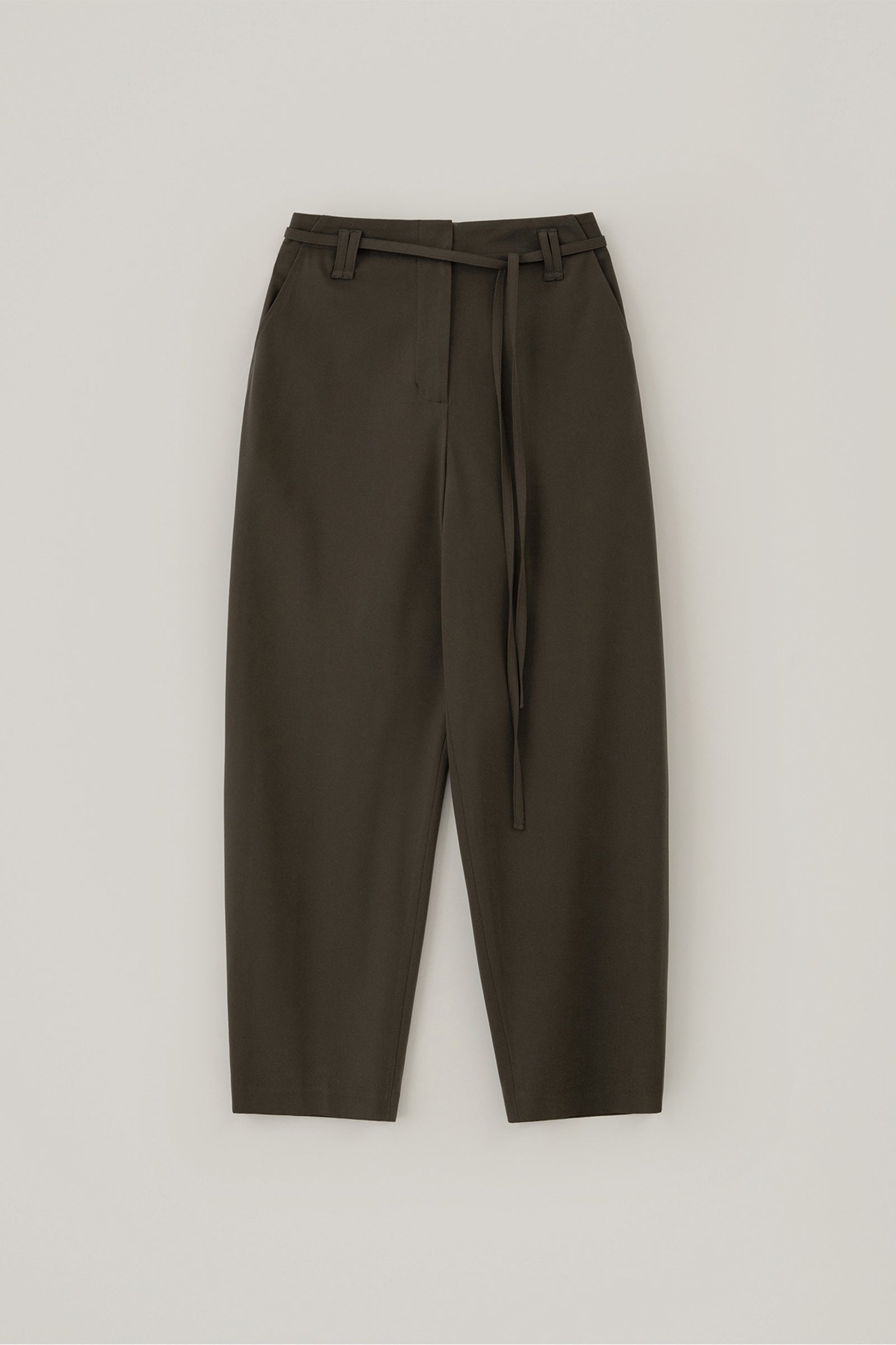 PANTALON BALLON À CEINTURE_MARRON