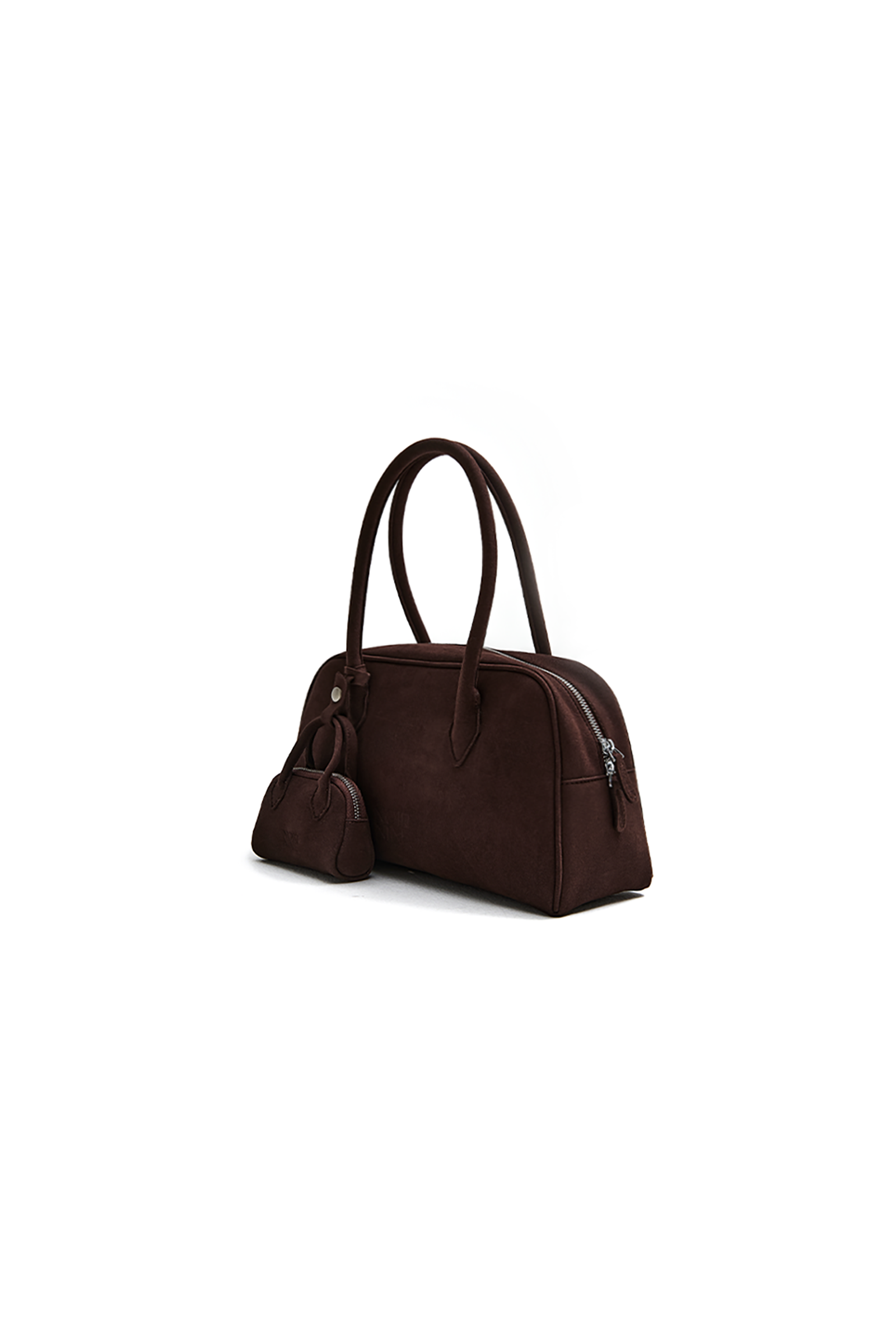 SMALL SUEDE HUG BAG_DARK BROWN