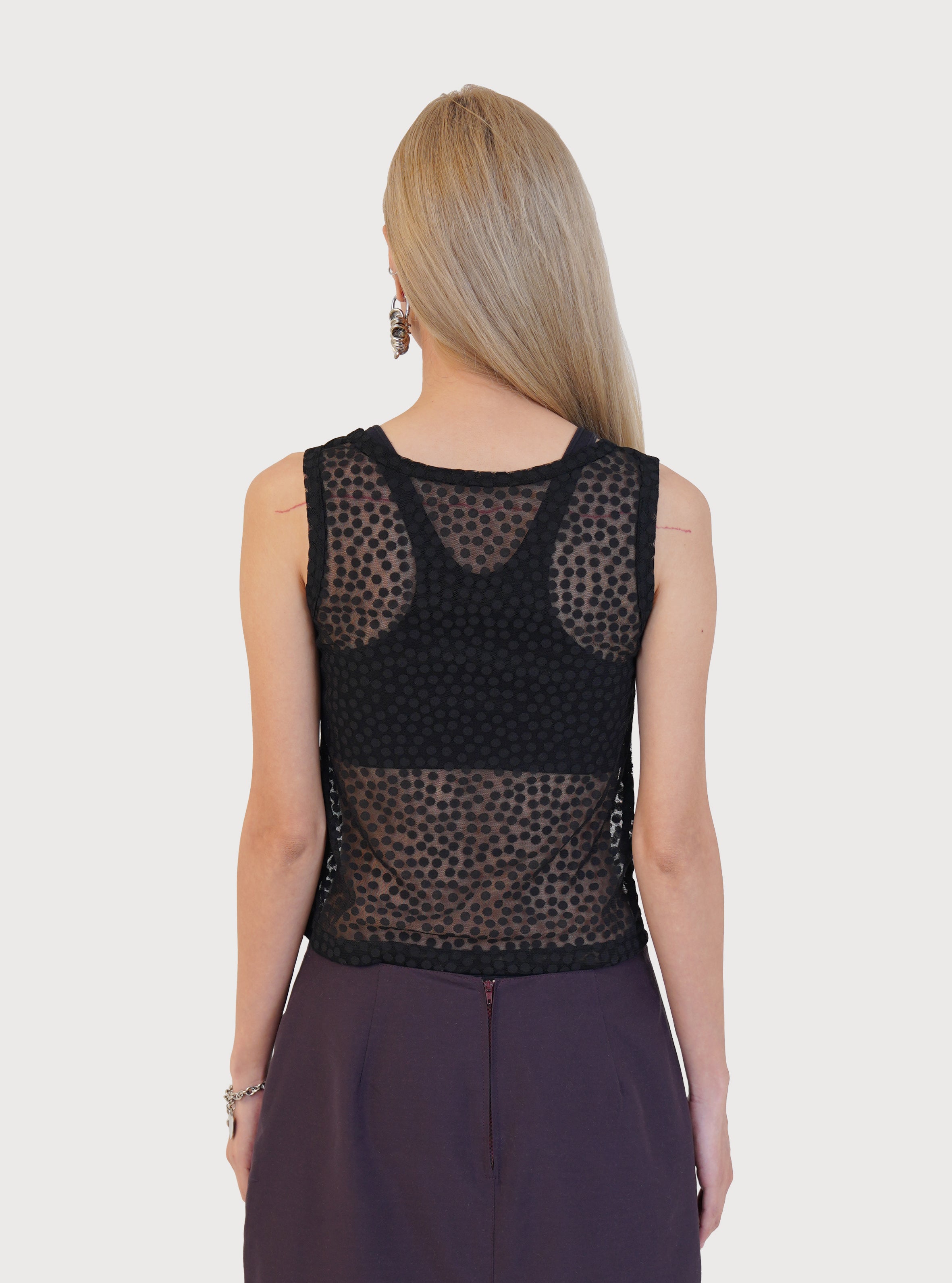 DOTTED SEE-THROUGH LAYER TOP_BLACK