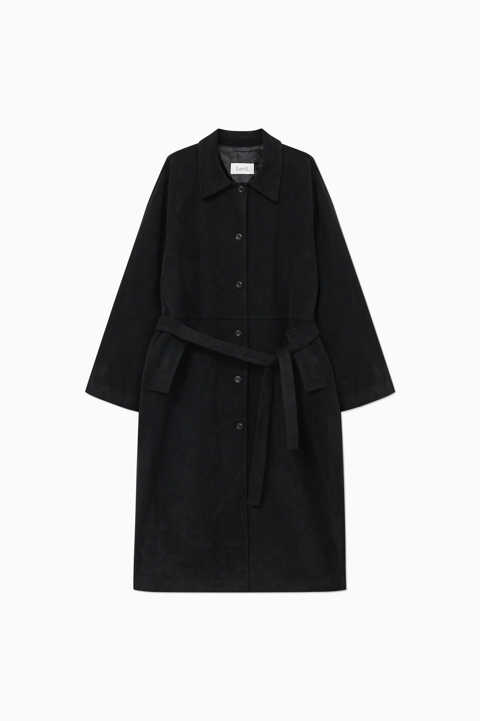 MANTEAU LONG EN SUÉDINE_NOIR