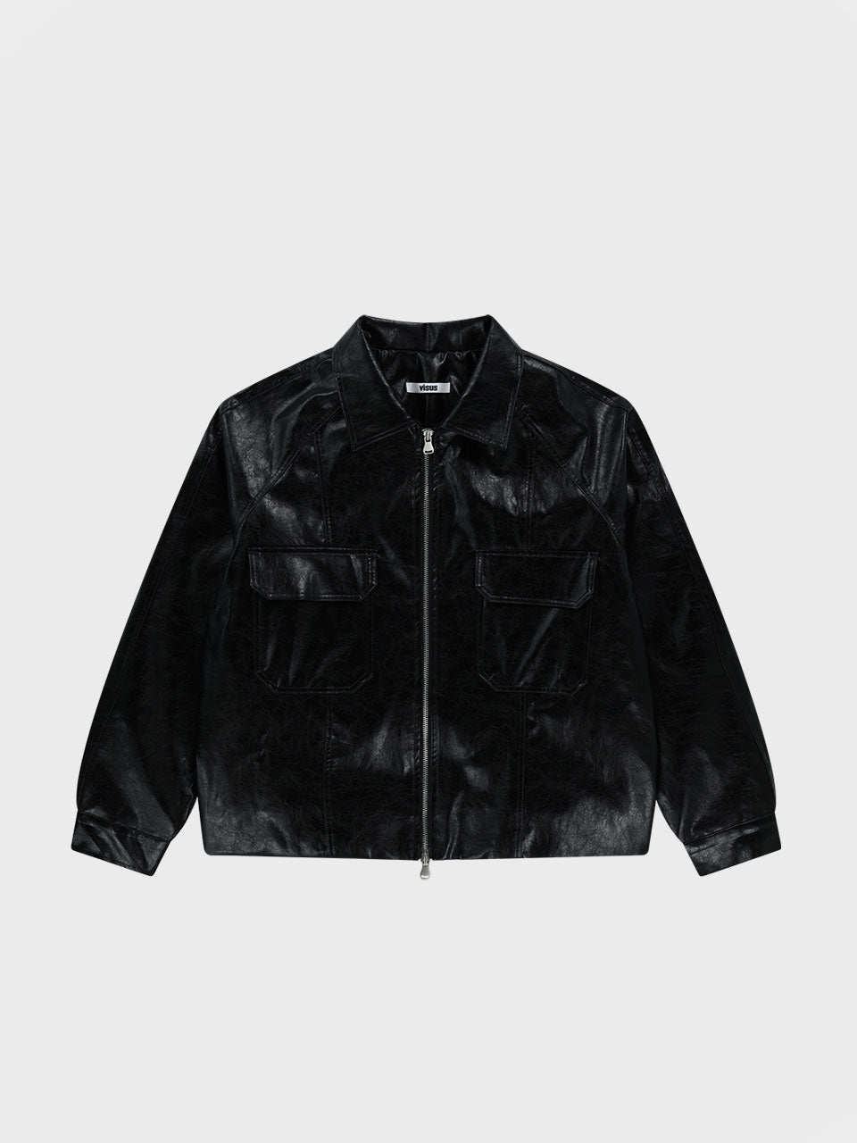 ECO LEATHER BOMBER JACKET_BLACK