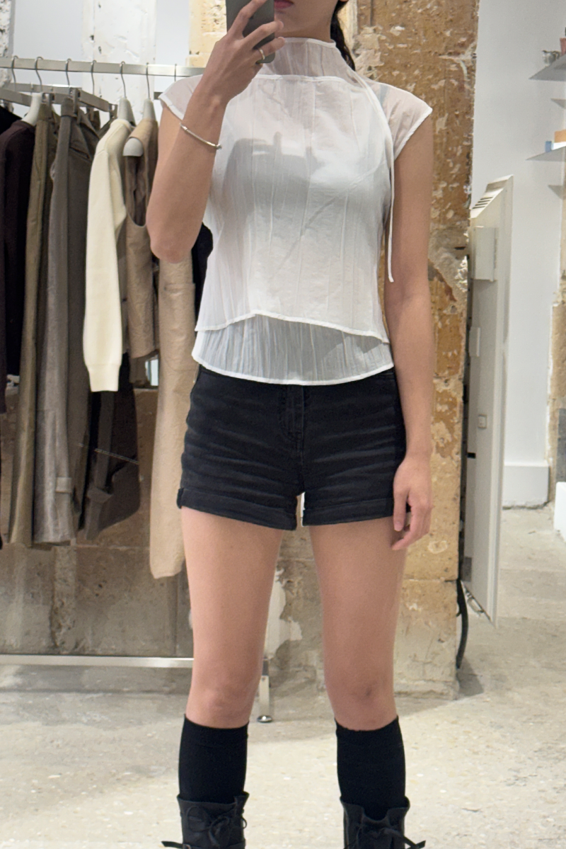 HIGH NECK LAYERED SET UP_IVORY