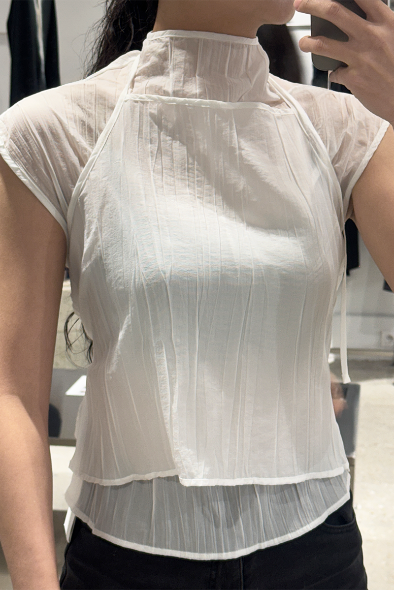 HIGH NECK LAYERED SET UP_IVORY