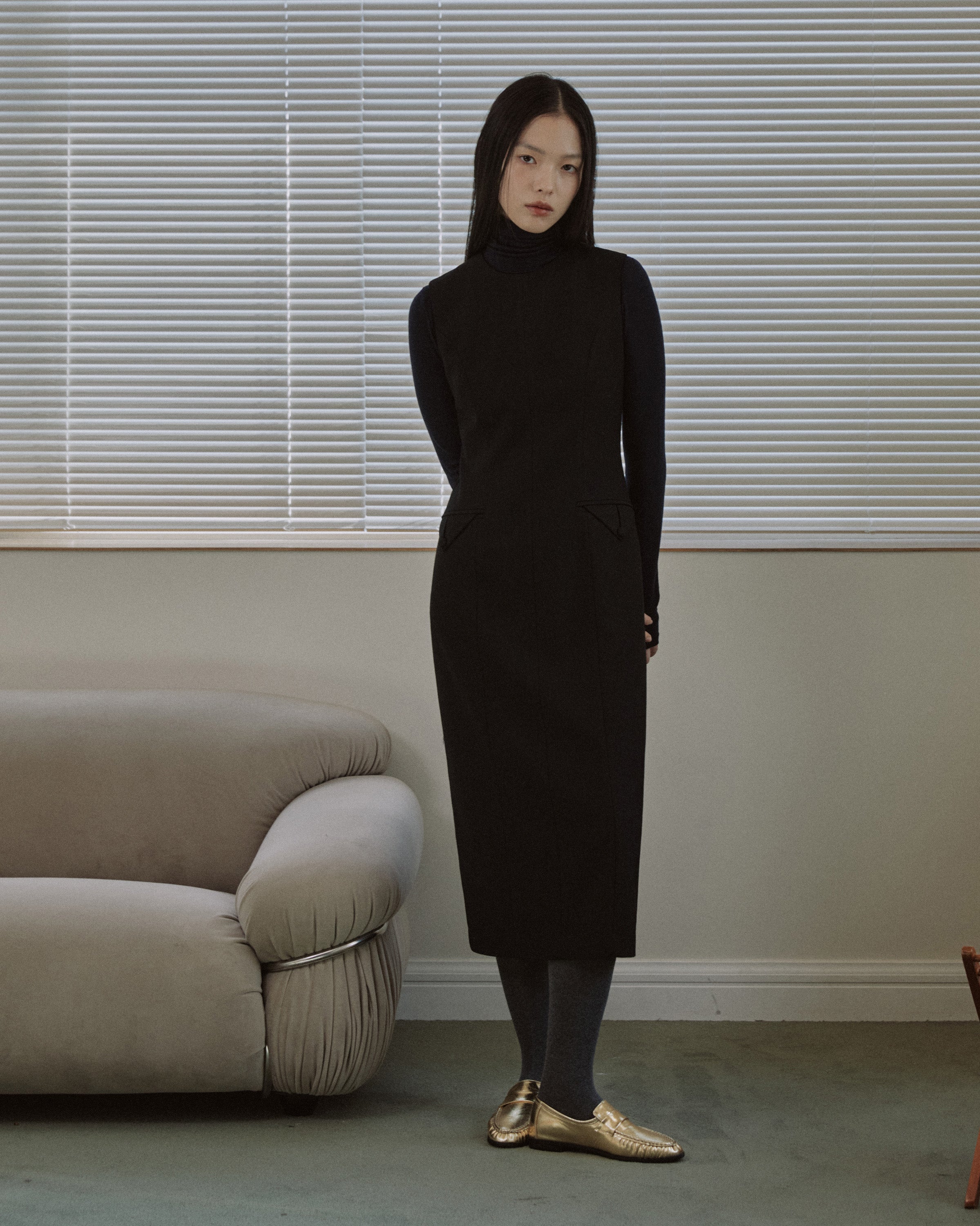 HOURGLASS LONG DRESS_BLACK