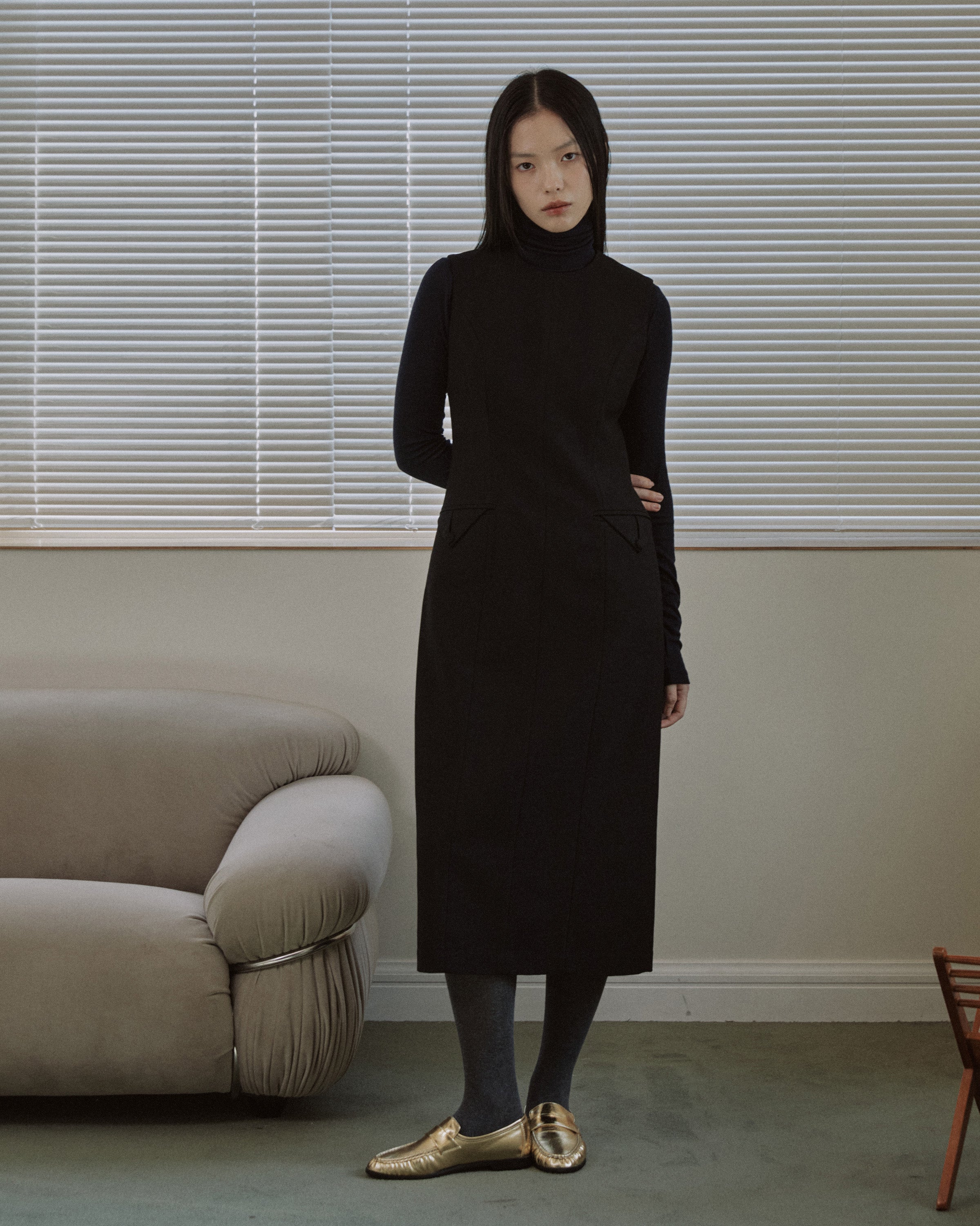 HOURGLASS LONG DRESS_BLACK