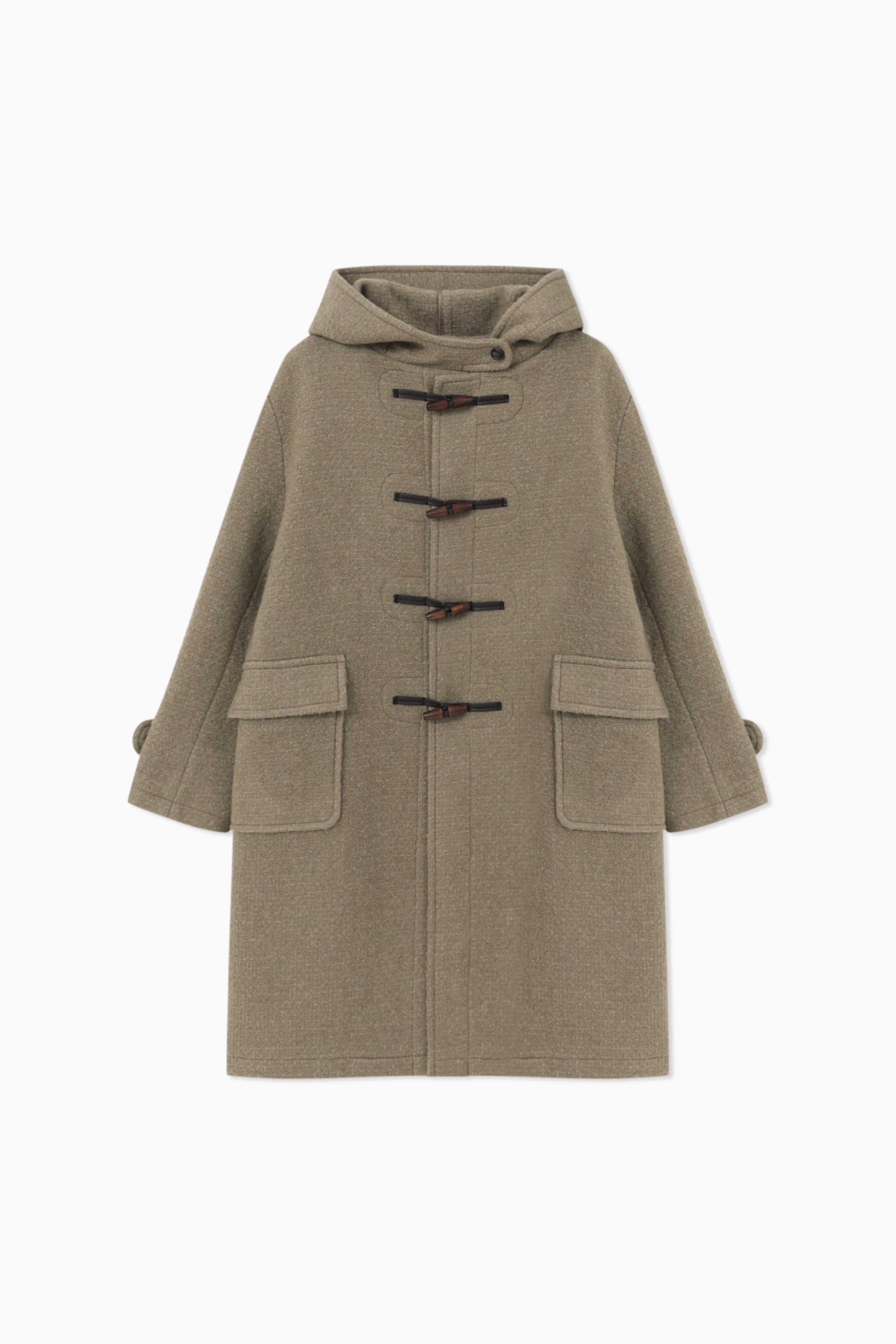 ANGORA TOI HOODED DUFFLE COAT_KHAKI BEIGE