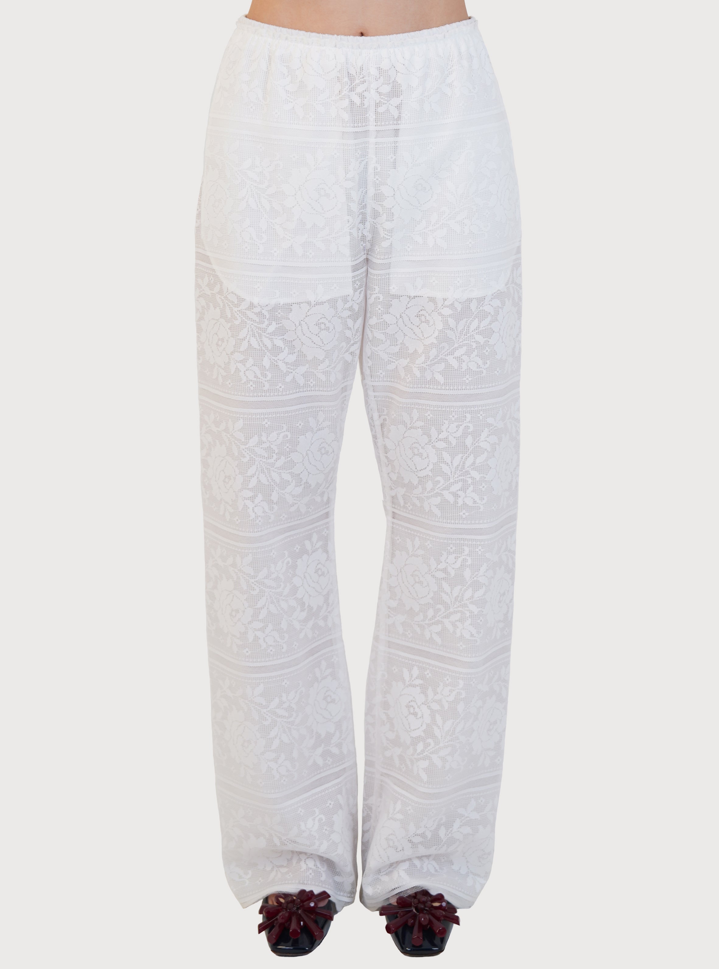 LACE EASY PANTS_WHITE