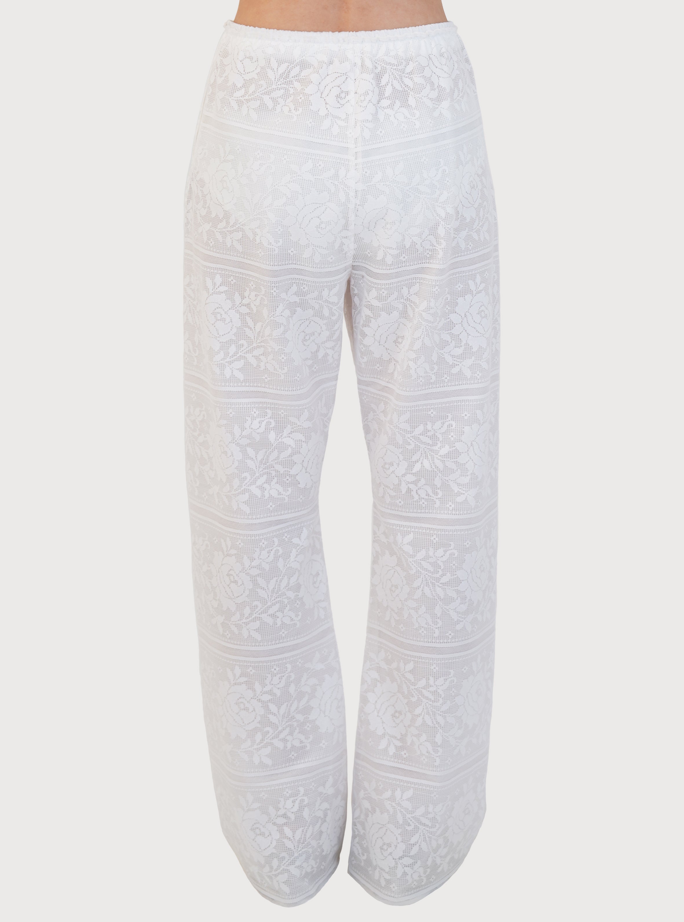 AKOL, PANTALON EASY LACE_BLANC