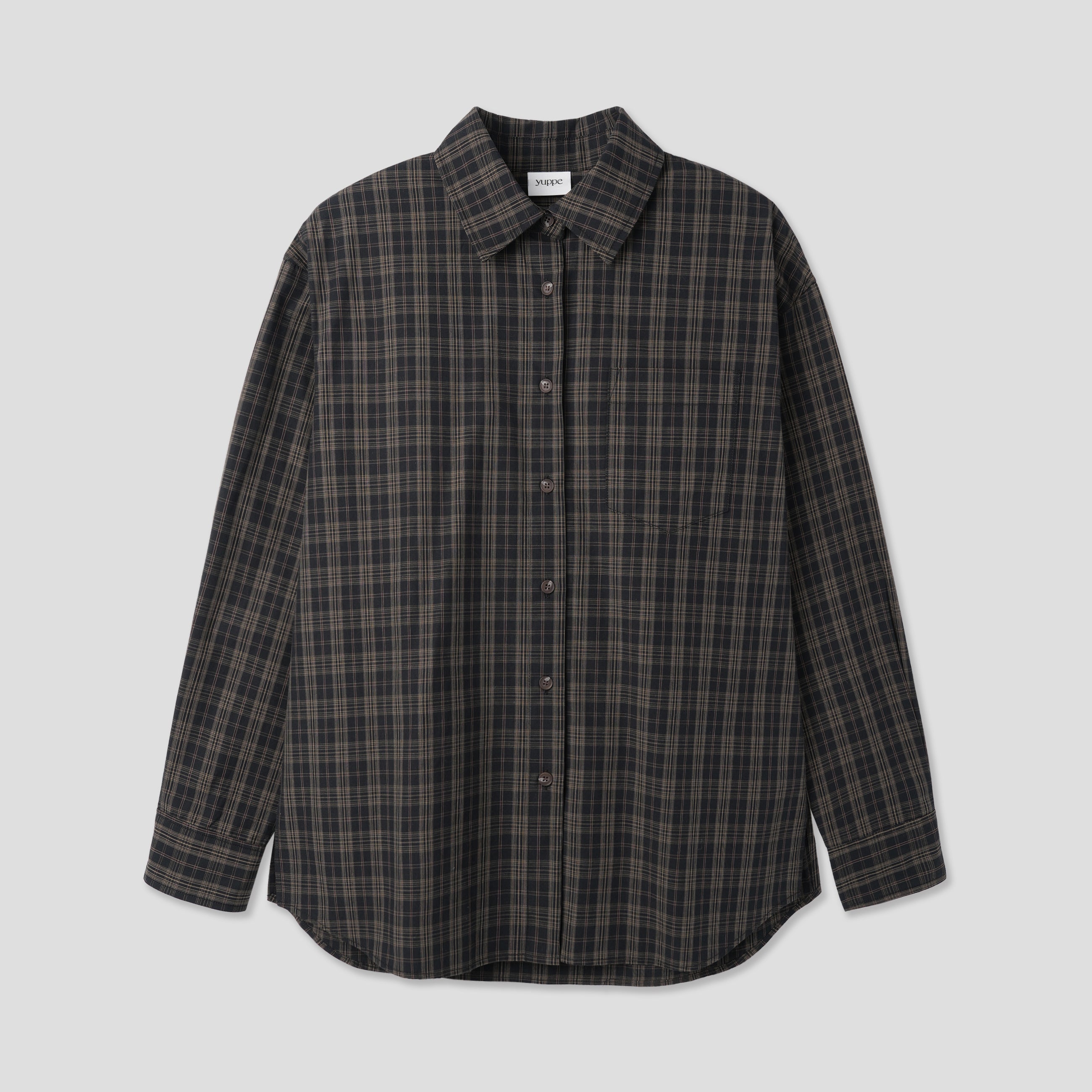 LINE CHECK SHIRT_NOIR