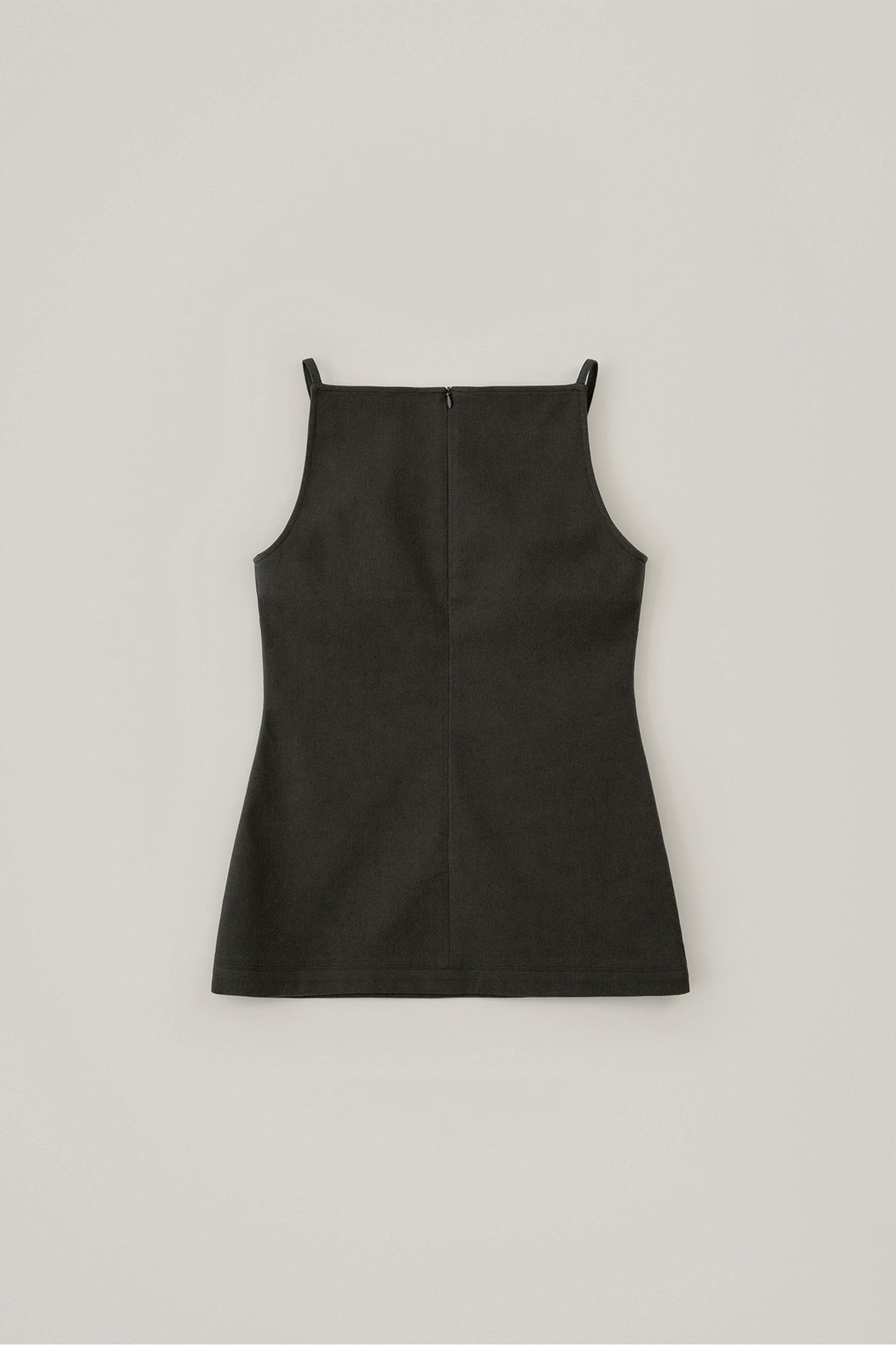 BLOUSE SANS MANCHES EN LIN_MARRON FONCÉ
