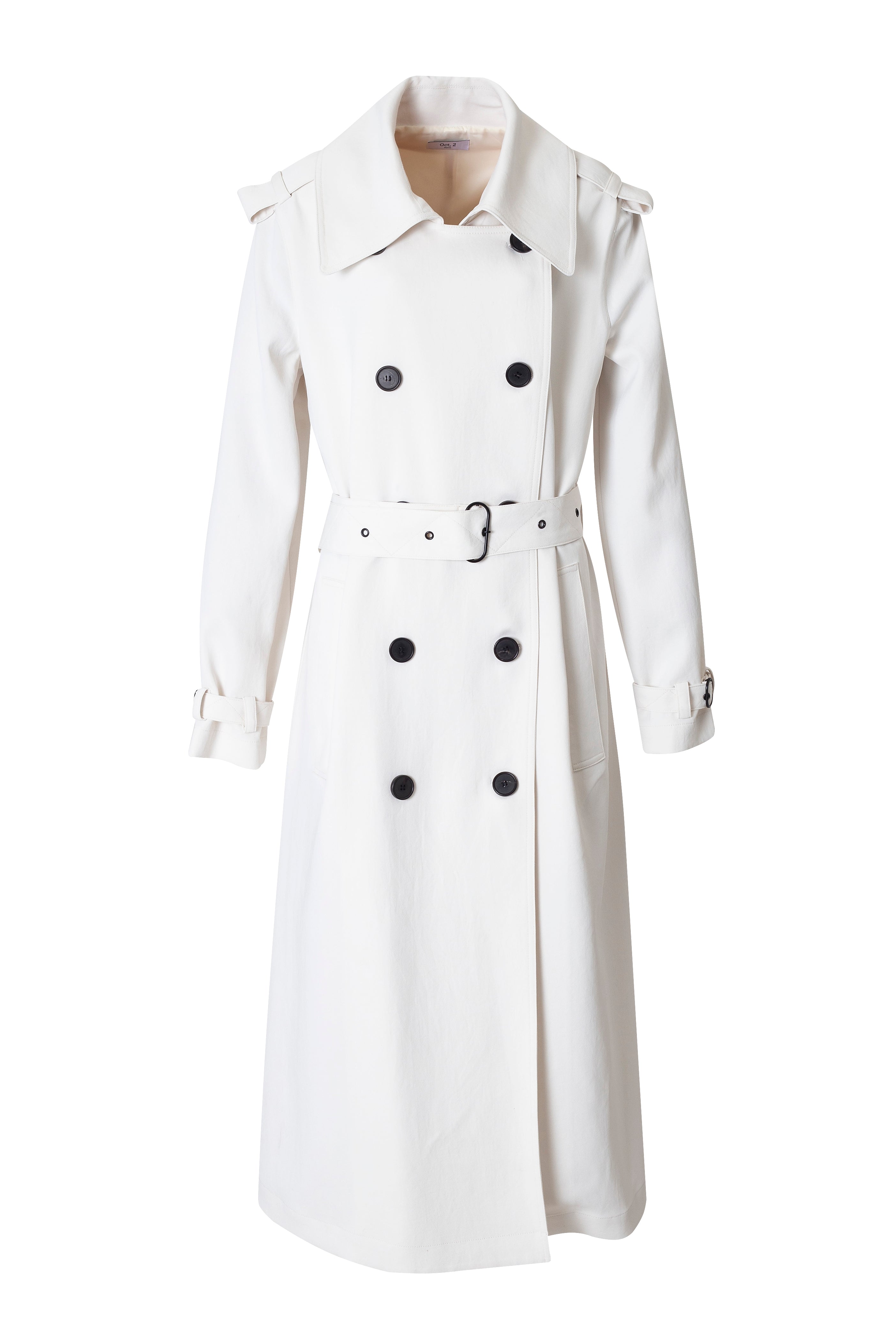 OCTOBER SECOND, MAXI TRENCH COAT_IVOIRE