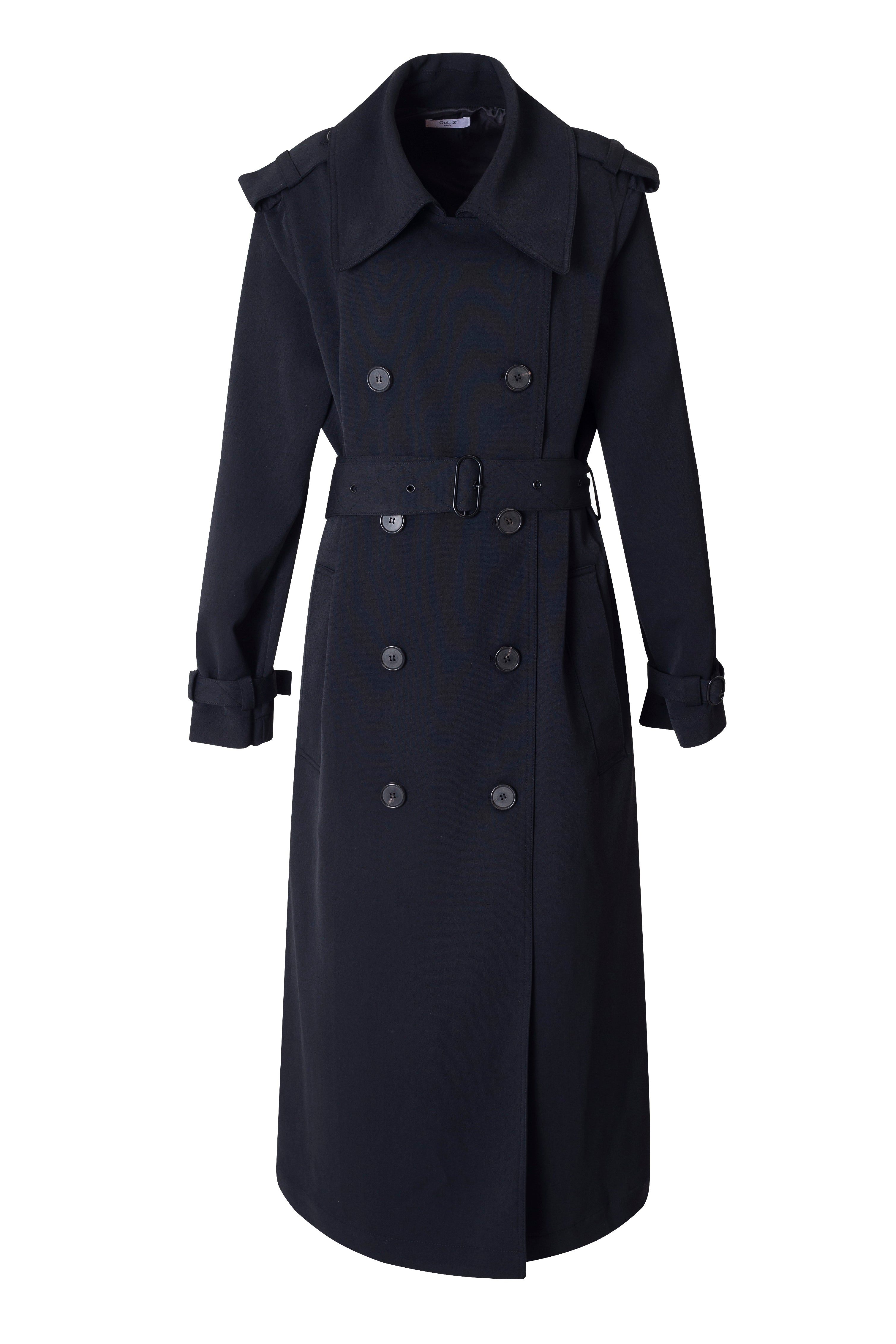 OCTOBER SECOND, MAXI TRENCH COAT_NOIR