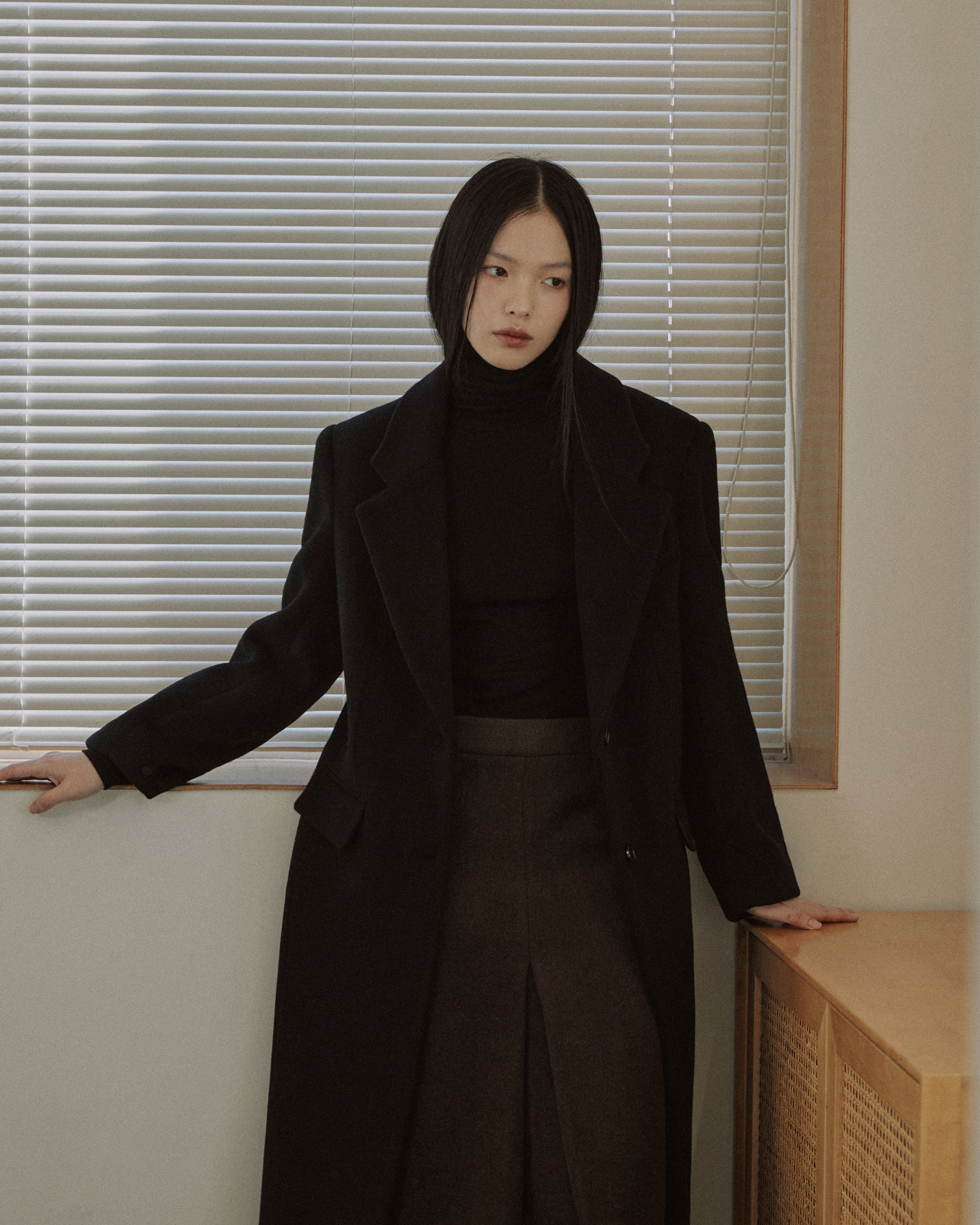 TAILORED WOOL SINGLE COAT_BLACK