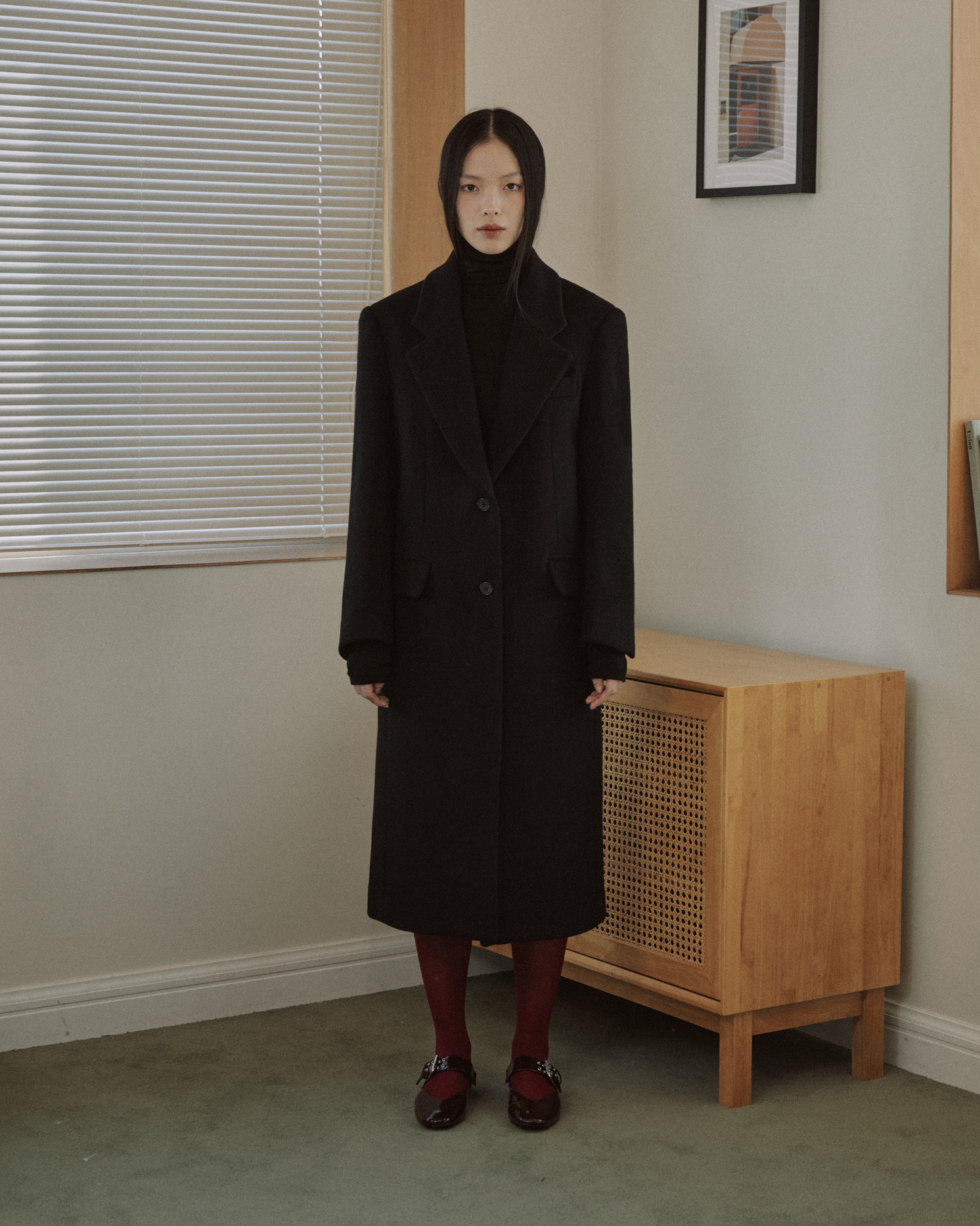 TAILORED WOOL SINGLE COAT_BLACK